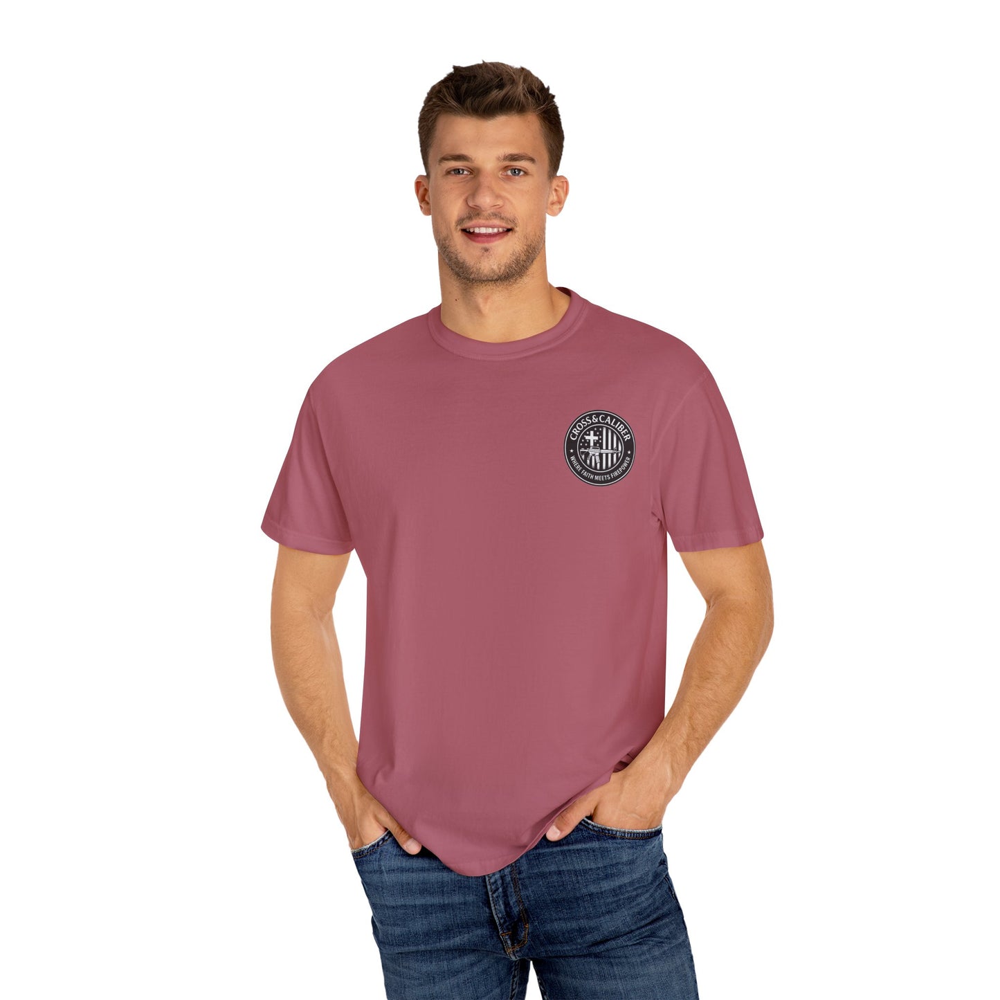 Faith-Focused Unisex Garment-Dyed T-shirt - Cross & Caliber Design