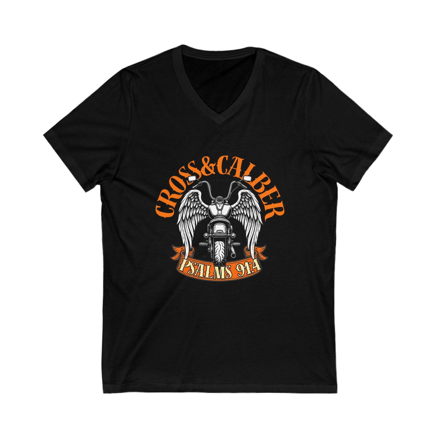 Cross & Caliber Psalms 91:4 Unisex V-Neck Tee - Faith and Freedom Apparel