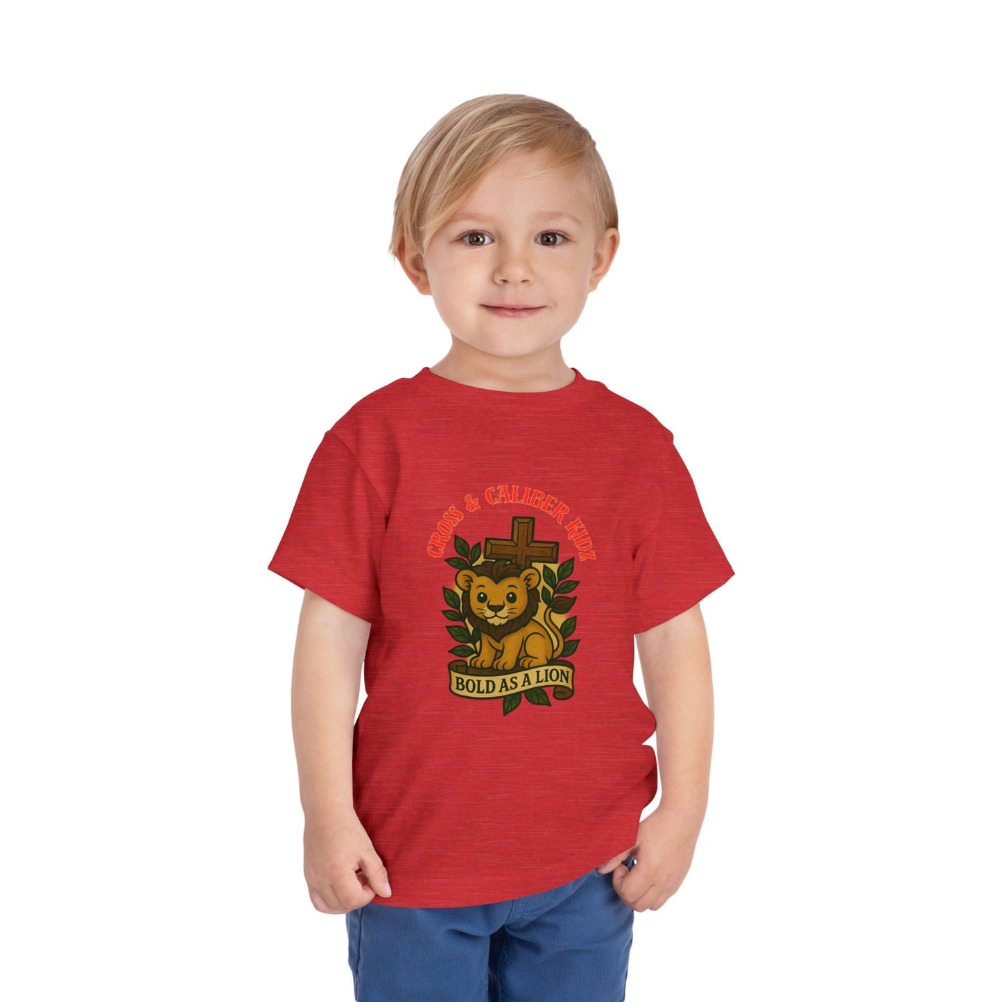 Bold as a Lion Toddler Tee - Cute Christian Graphic Shirt for Kids