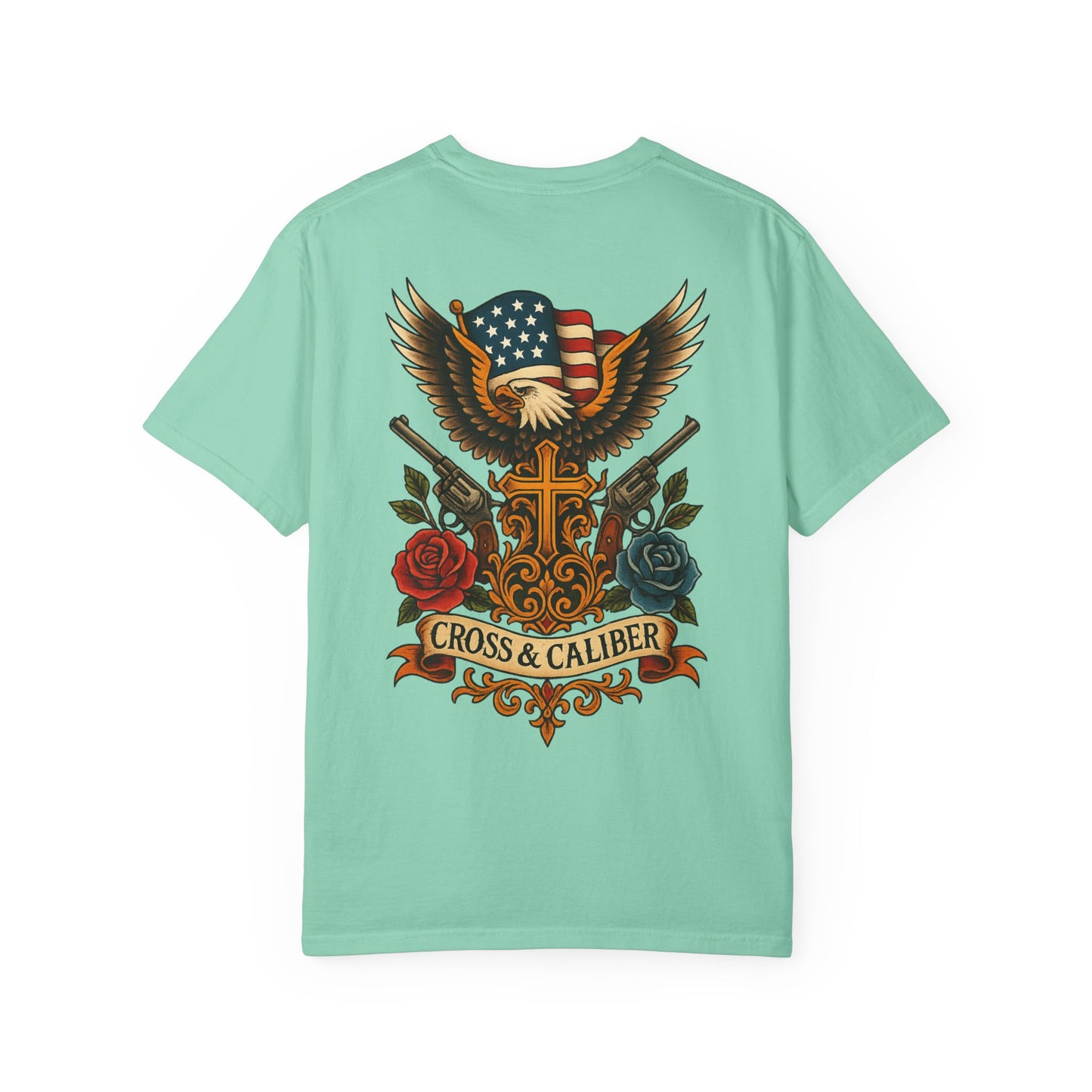 Cross & Caliber Tattoo Edition Unisex T-Shirt - Vintage Style Graphic Tee