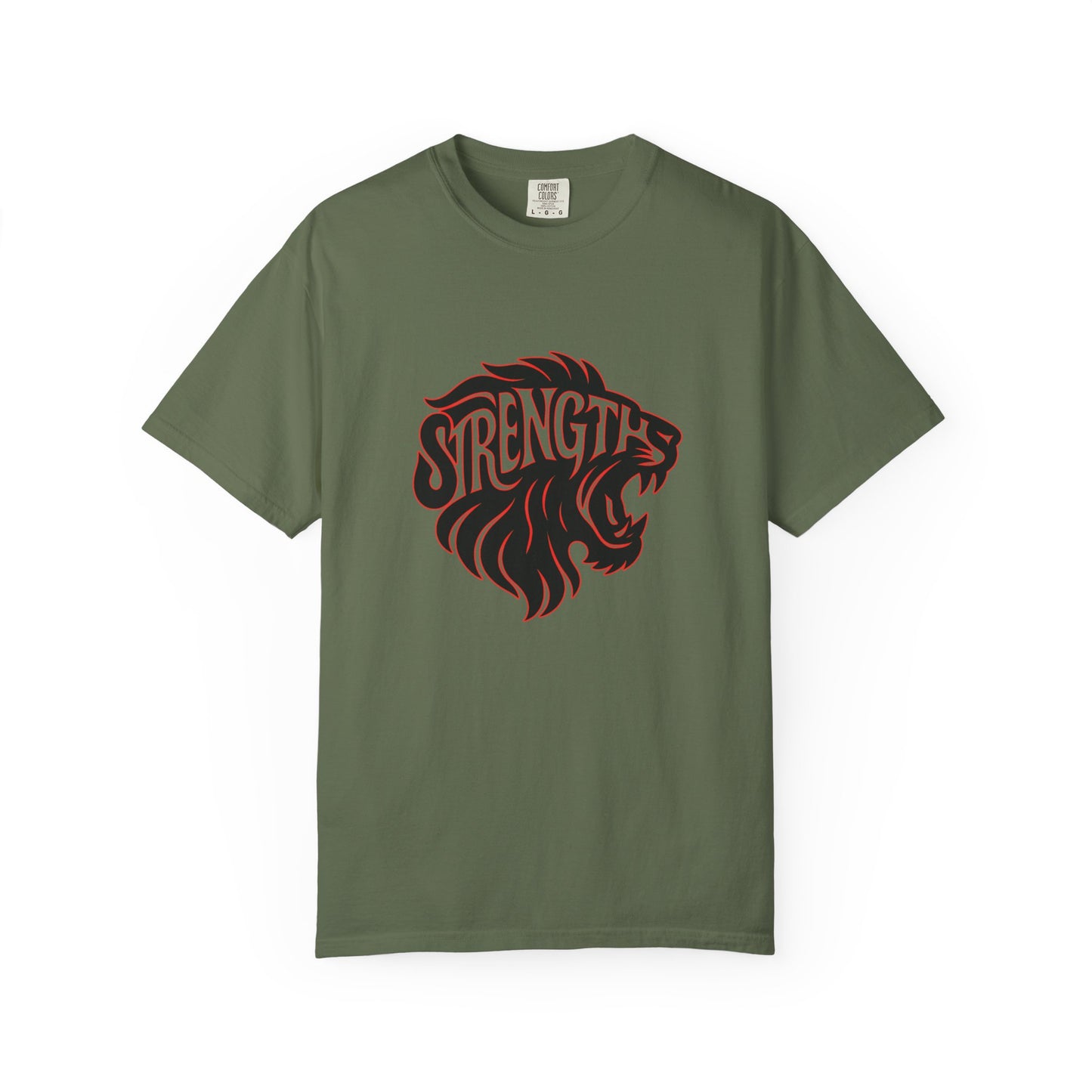 Bold Strength Unisex Garment-Dyed T-shirt, Motivational Shirt, Gift for Him or Her, Fitness Apparel, Minimalist Lion Design