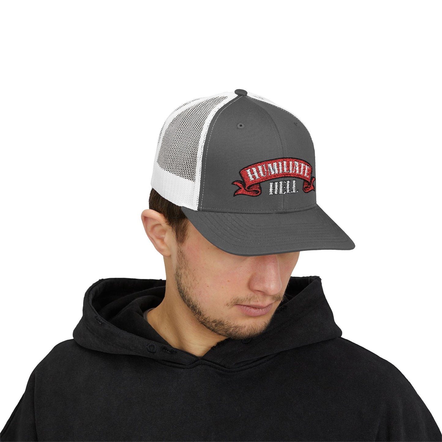 Humble Hell Snapback Trucker Cap, Adjustable Cap, Casual Headwear, Gift for Him, Everyday Style, Festival Gear