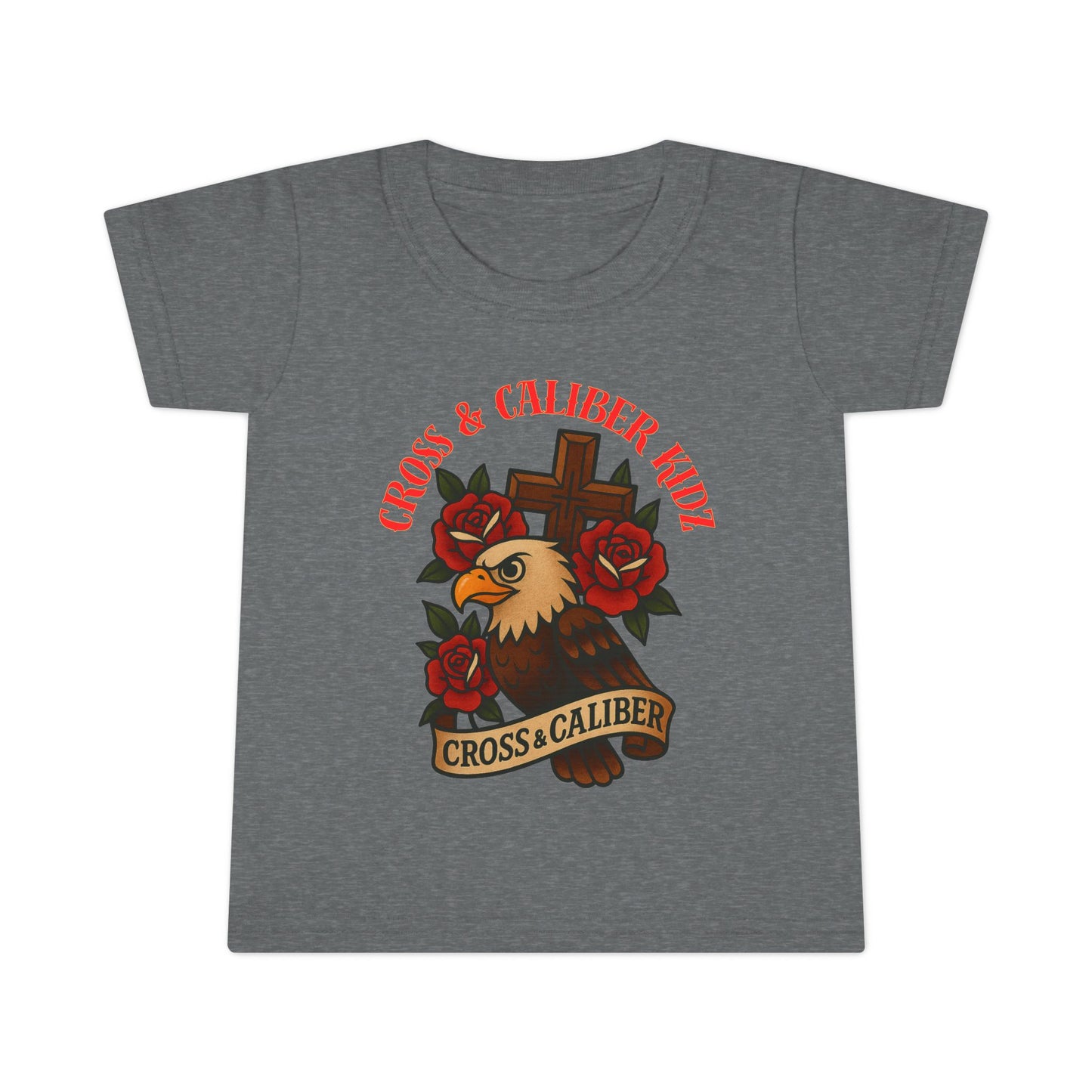 Bold Eagle & Roses Toddler T-Shirt - Faith-Inspired Design