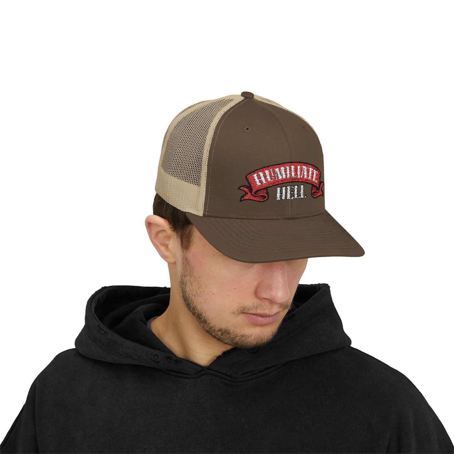 Humble Hell Snapback Trucker Cap, Adjustable Cap, Casual Headwear, Gift for Him, Everyday Style, Festival Gear