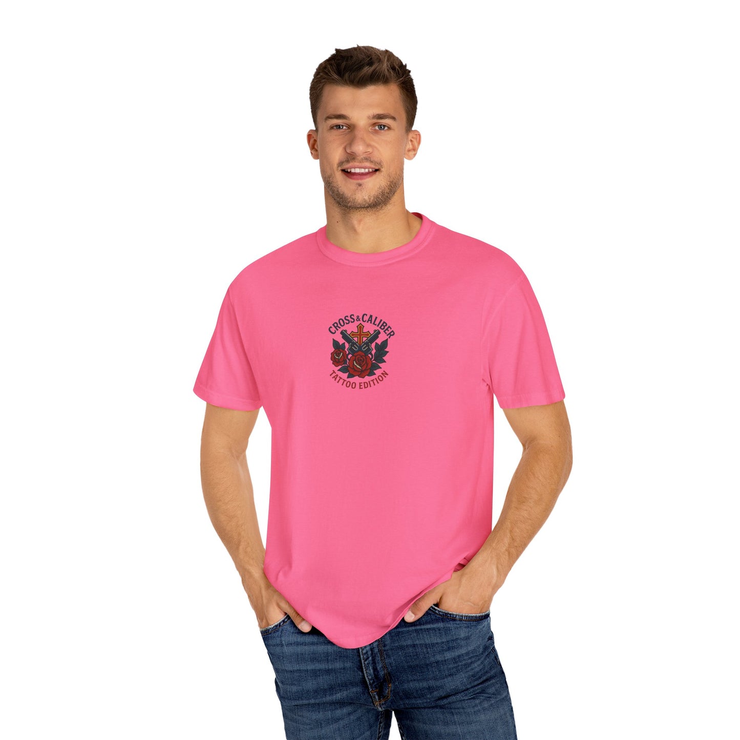 Cross & Caliber Tattoo Edition Unisex T-Shirt - Vintage Style Graphic Tee
