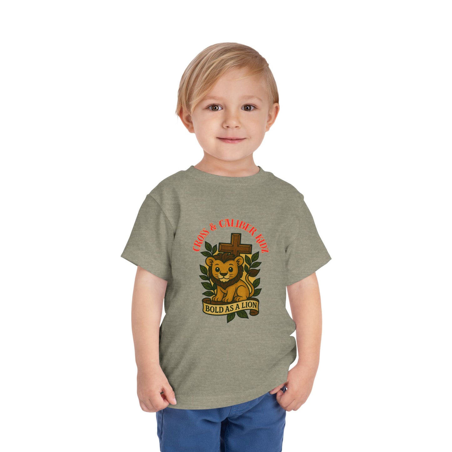 Bold as a Lion Toddler Tee - Cute Christian Graphic Shirt for Kids