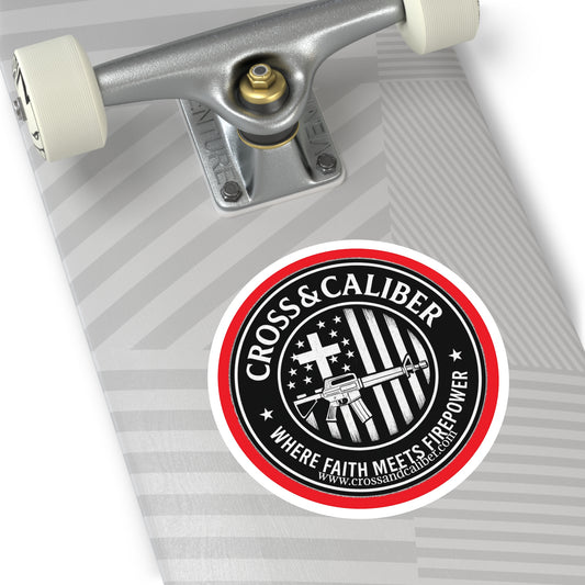 Faith and Firepower Round Stickers | Gun Rights, Patriotic Decor, Faith-Based Gifts, Car Bumper Stickers, Laptop Decals