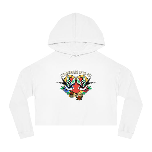 Stylish Women’s Cropped Hooded Sweatshirt with Colorful Tattoo Design - Perfect for Casual Wear & Gifts
