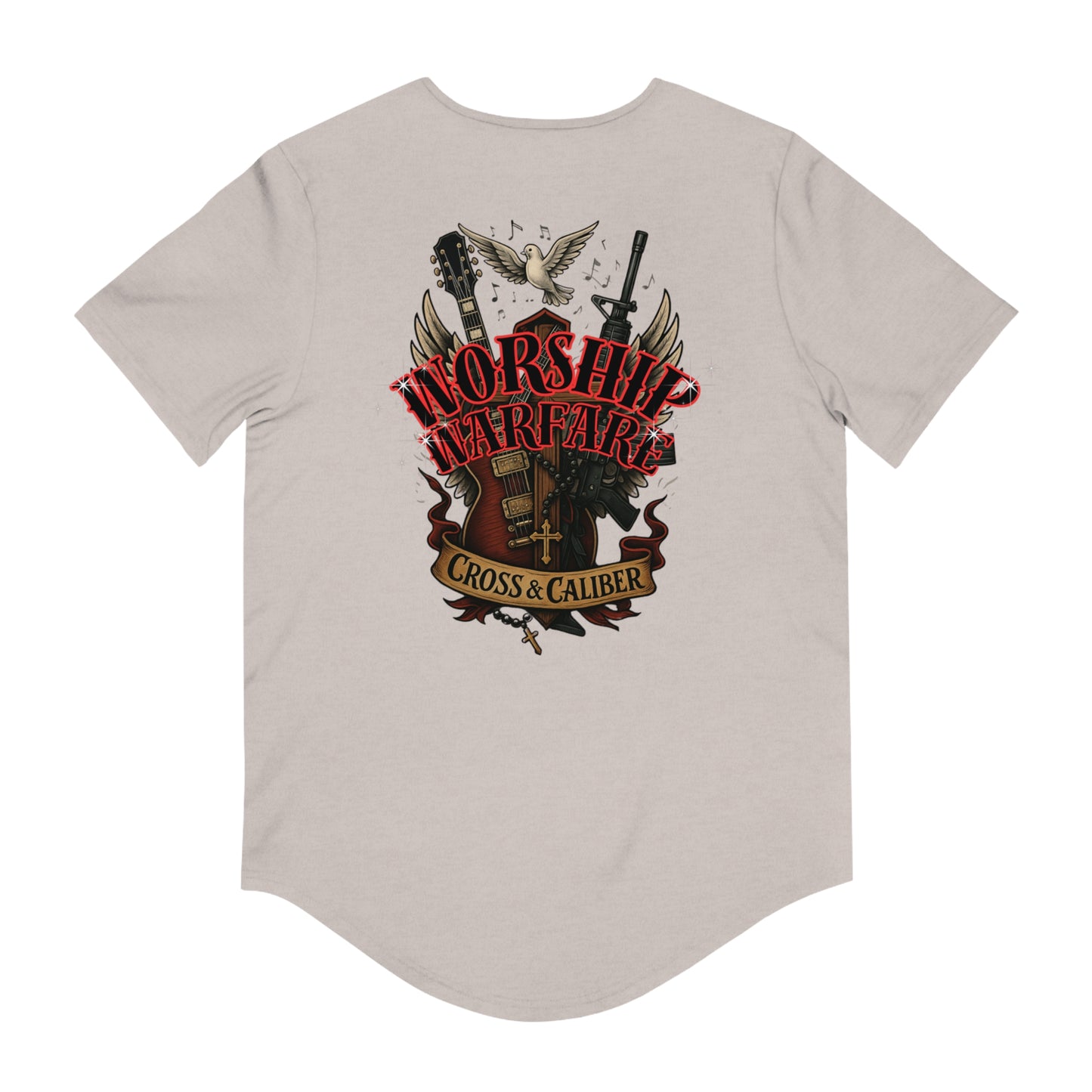 Men's Jersey Curved Hem Tee - Rocker Vibe, Perfect for Music Lovers, Casual Outings, Concerts, Gift for Him, Worship Style