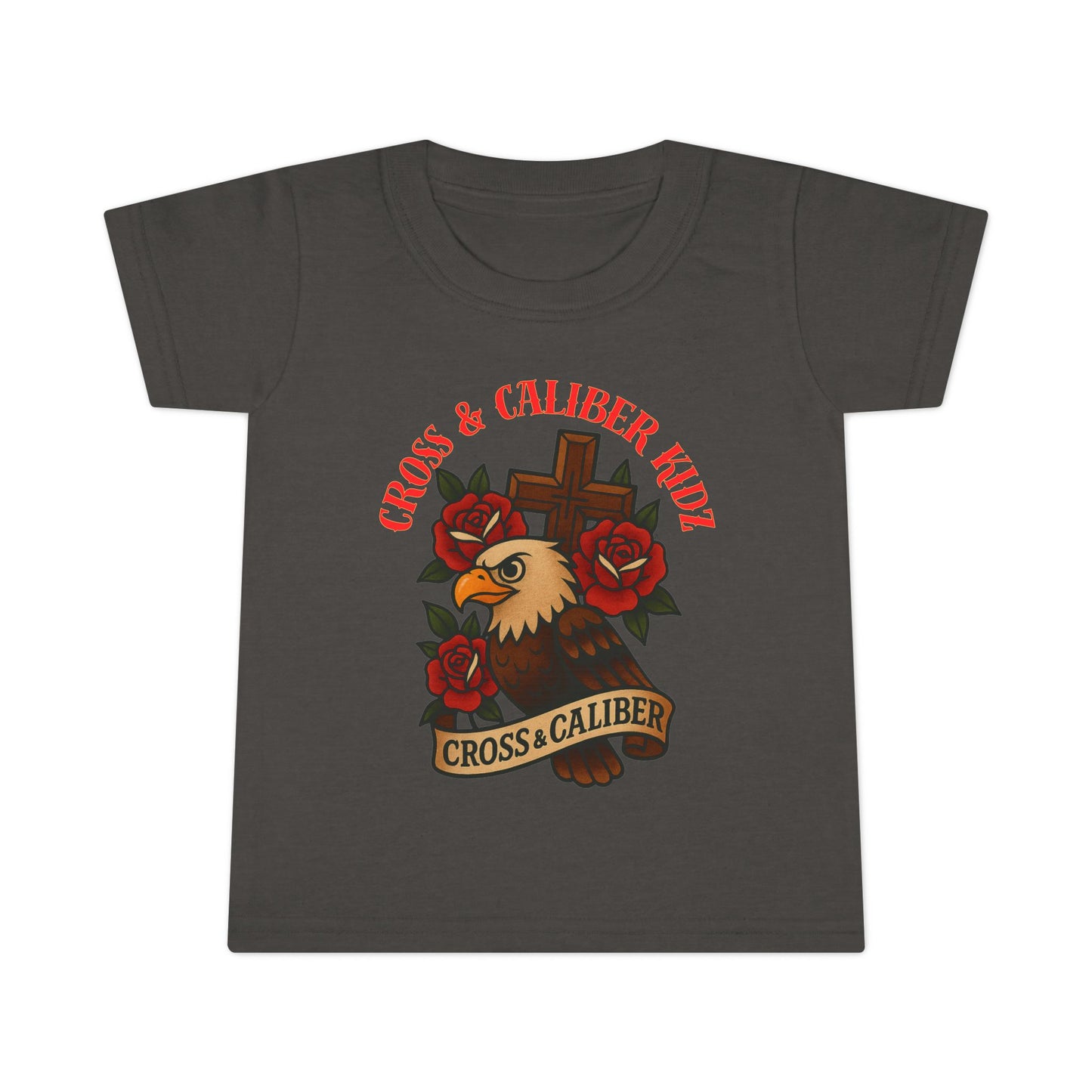 Bold Eagle & Roses Toddler T-Shirt - Faith-Inspired Design