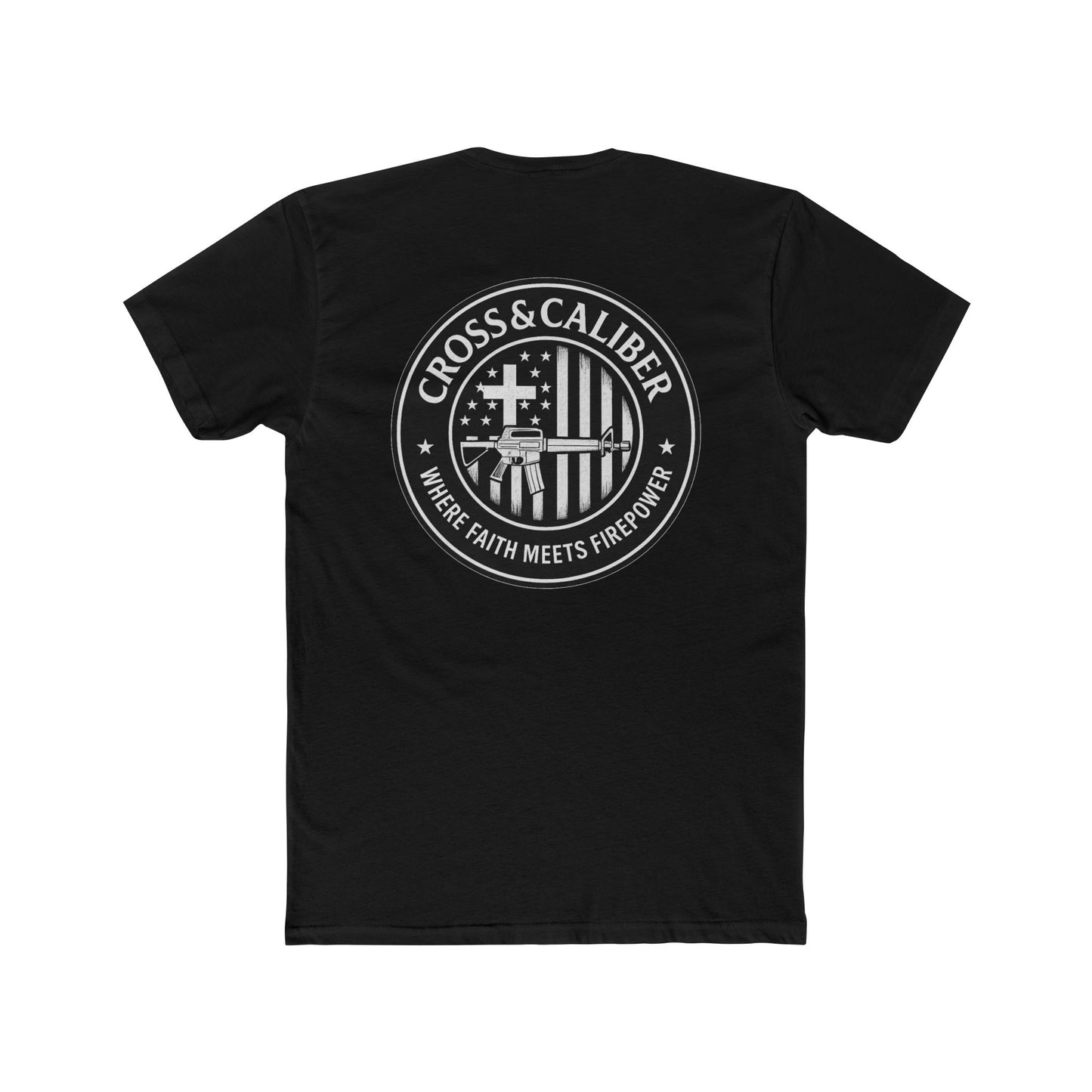 Faith Meets Firepower Tee - Unisex Cotton Crew