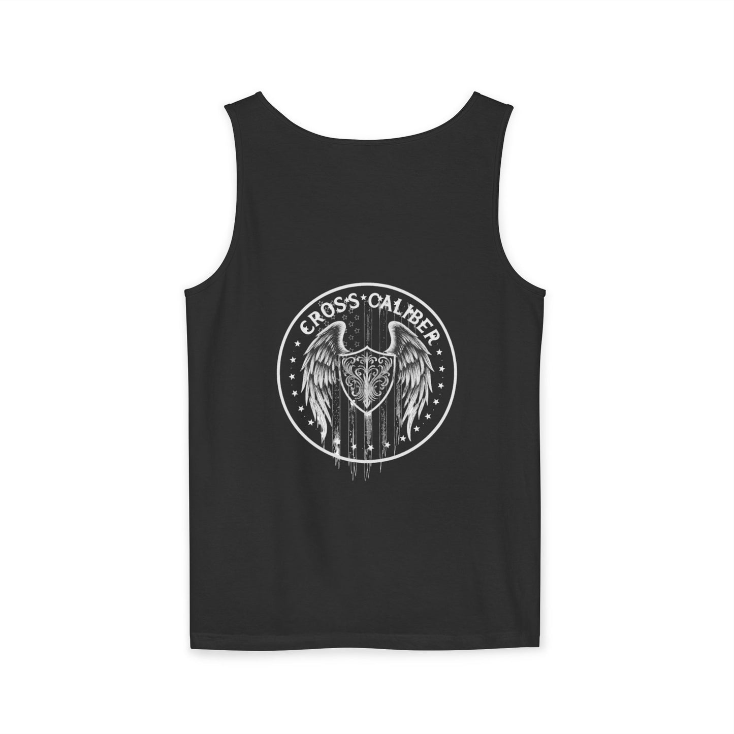 Unisex Garment-Dyed Tank Top - Cross Caliber Graphic Tee for Summer Adventures
