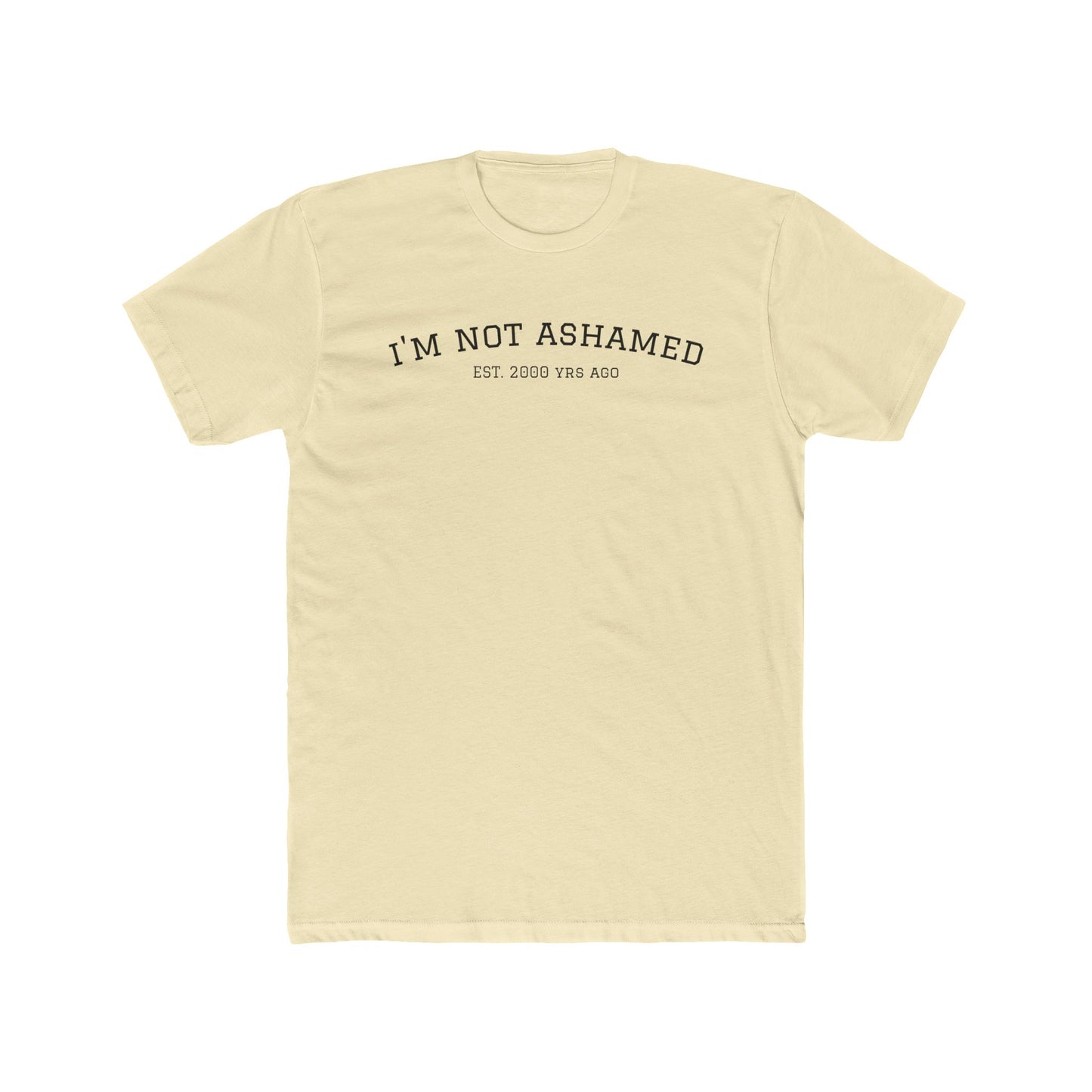 Unisex Cotton Crew Tee - "I'm Not Ashamed" with American Flag Design