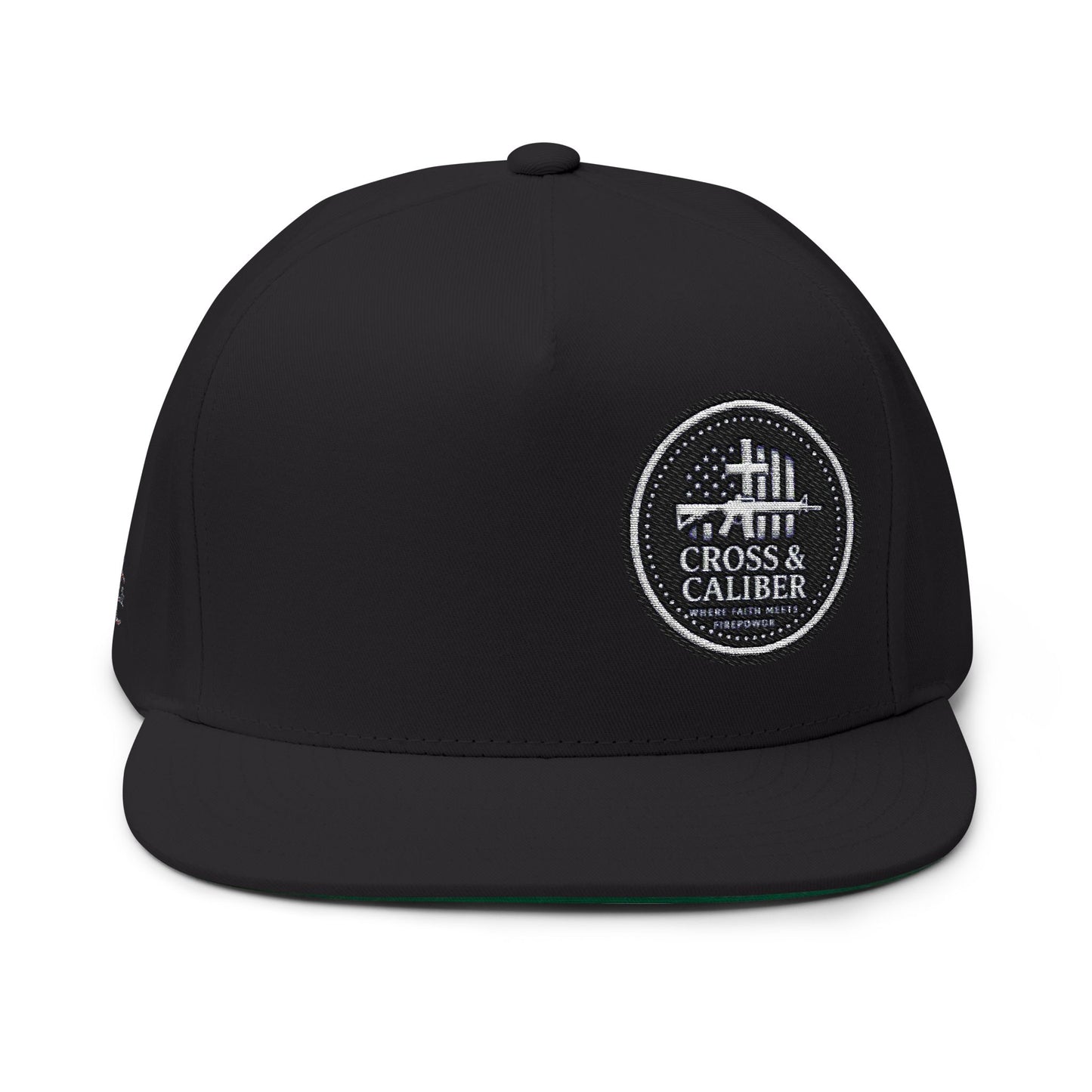 Cross & Caliber Embroidered Flat Bill Cap - Stylish Gear for Everyday Adventures