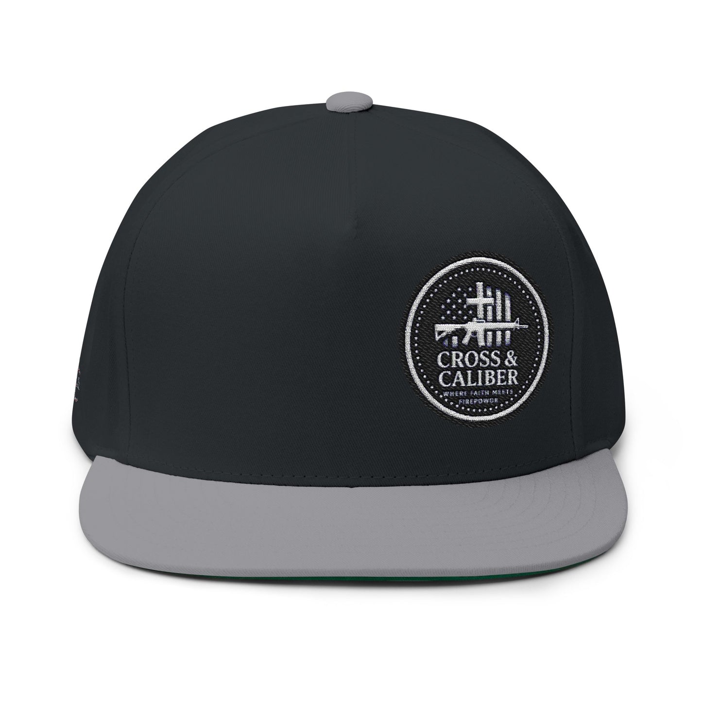 Cross & Caliber Embroidered Flat Bill Cap - Stylish Gear for Everyday Adventures