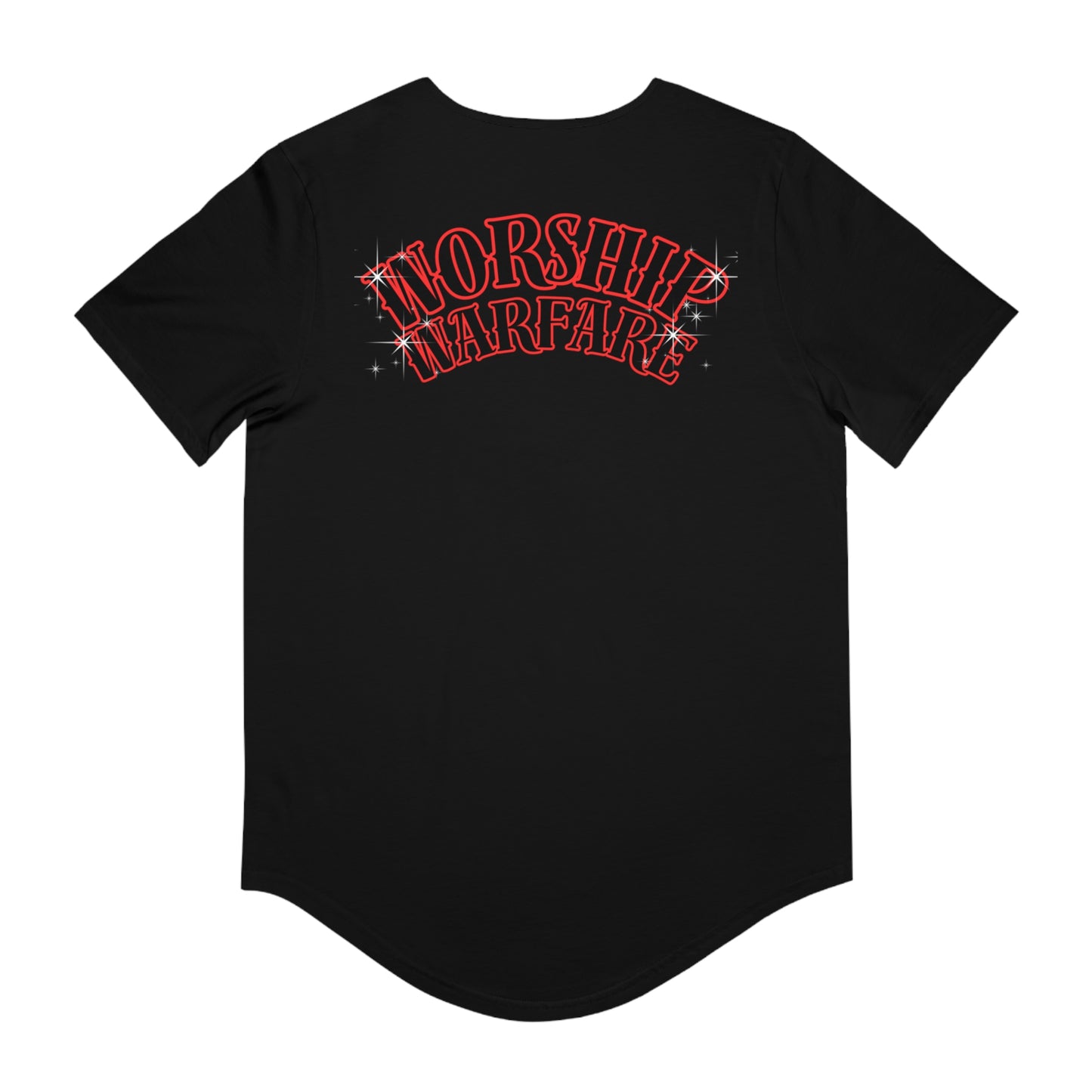 Men's Curved Hem Tee - Casual Streetwear, Worship Warfare Graphic, Gift for Him, Summer Style, Everyday Wear, Unique Design