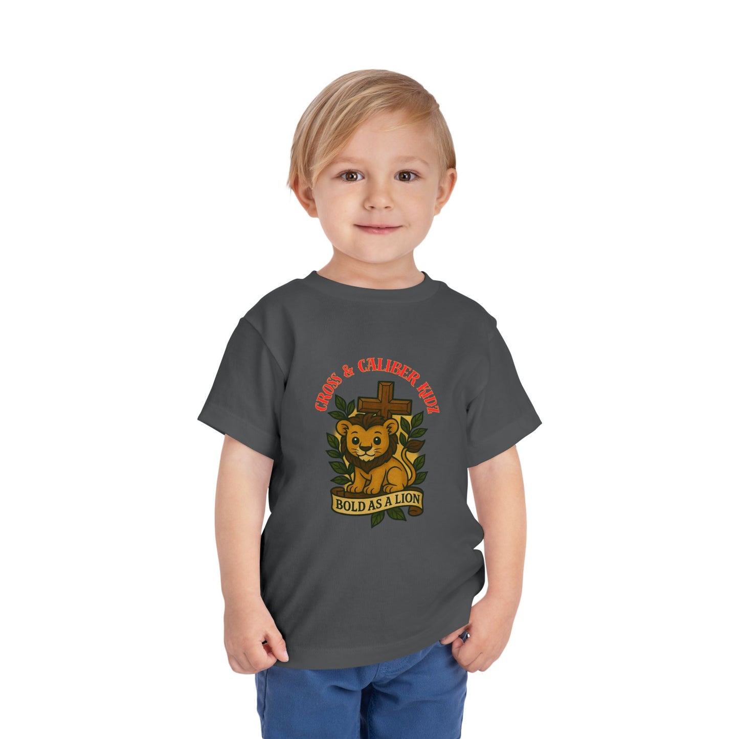Bold as a Lion Toddler Tee - Cute Christian Graphic Shirt for Kids
