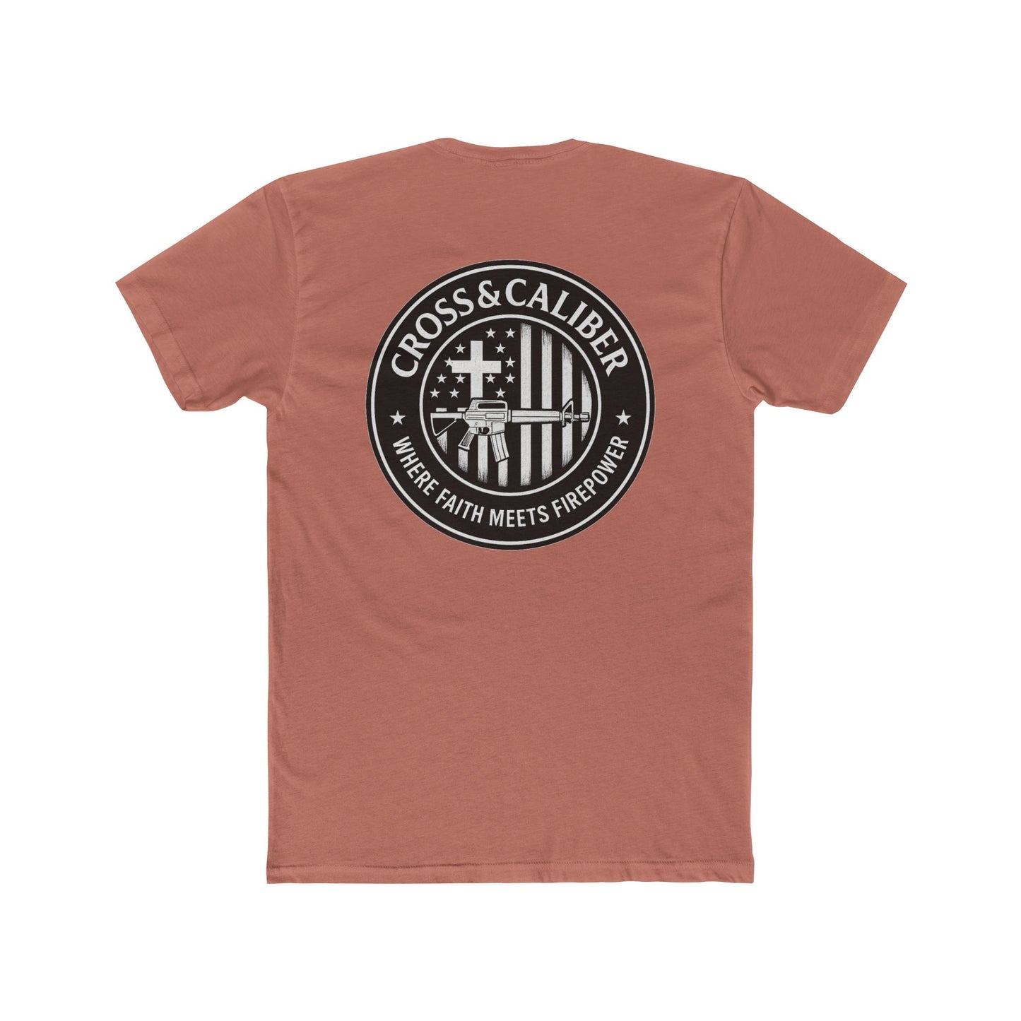 Faith Meets Firepower Tee - Unisex Cotton Crew