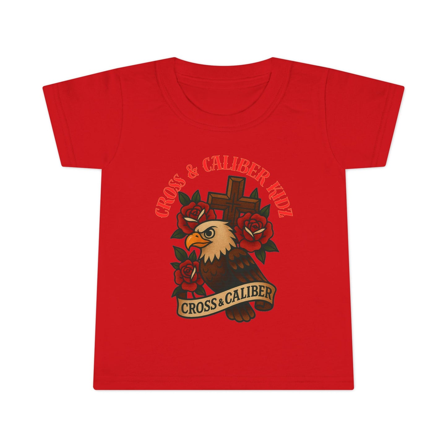 Bold Eagle & Roses Toddler T-Shirt - Faith-Inspired Design