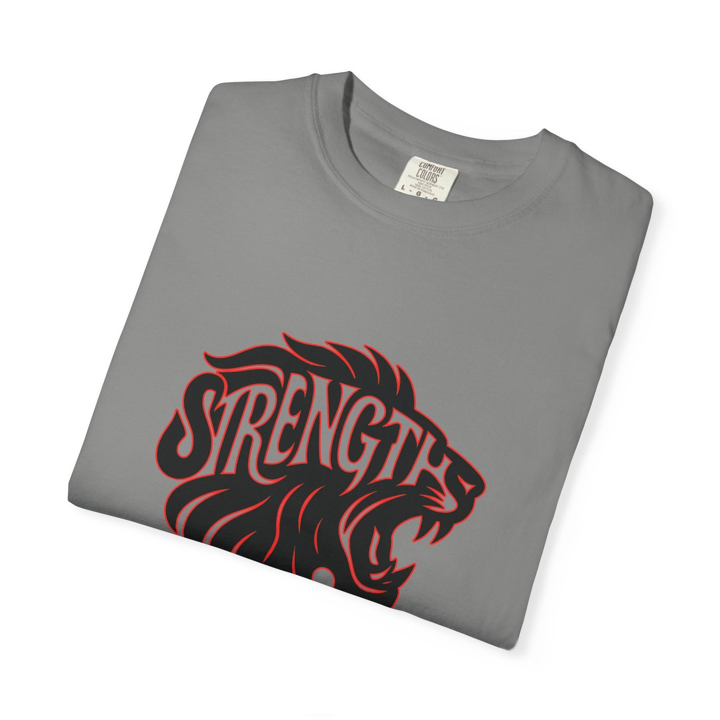 Bold Strength Unisex Garment-Dyed T-shirt, Motivational Shirt, Gift for Him or Her, Fitness Apparel, Minimalist Lion Design