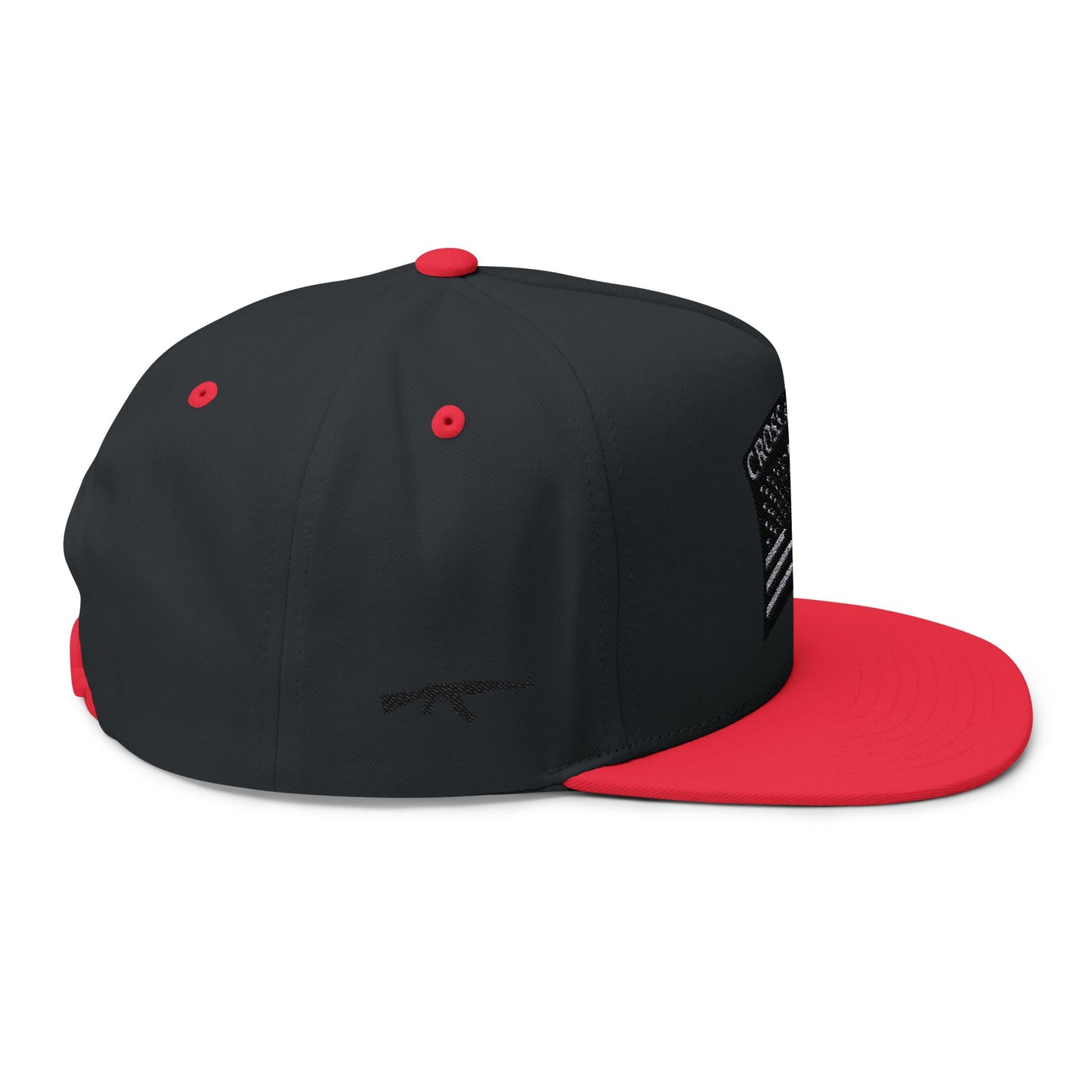 Embroidered Flat Bill Cap with American Flag Design