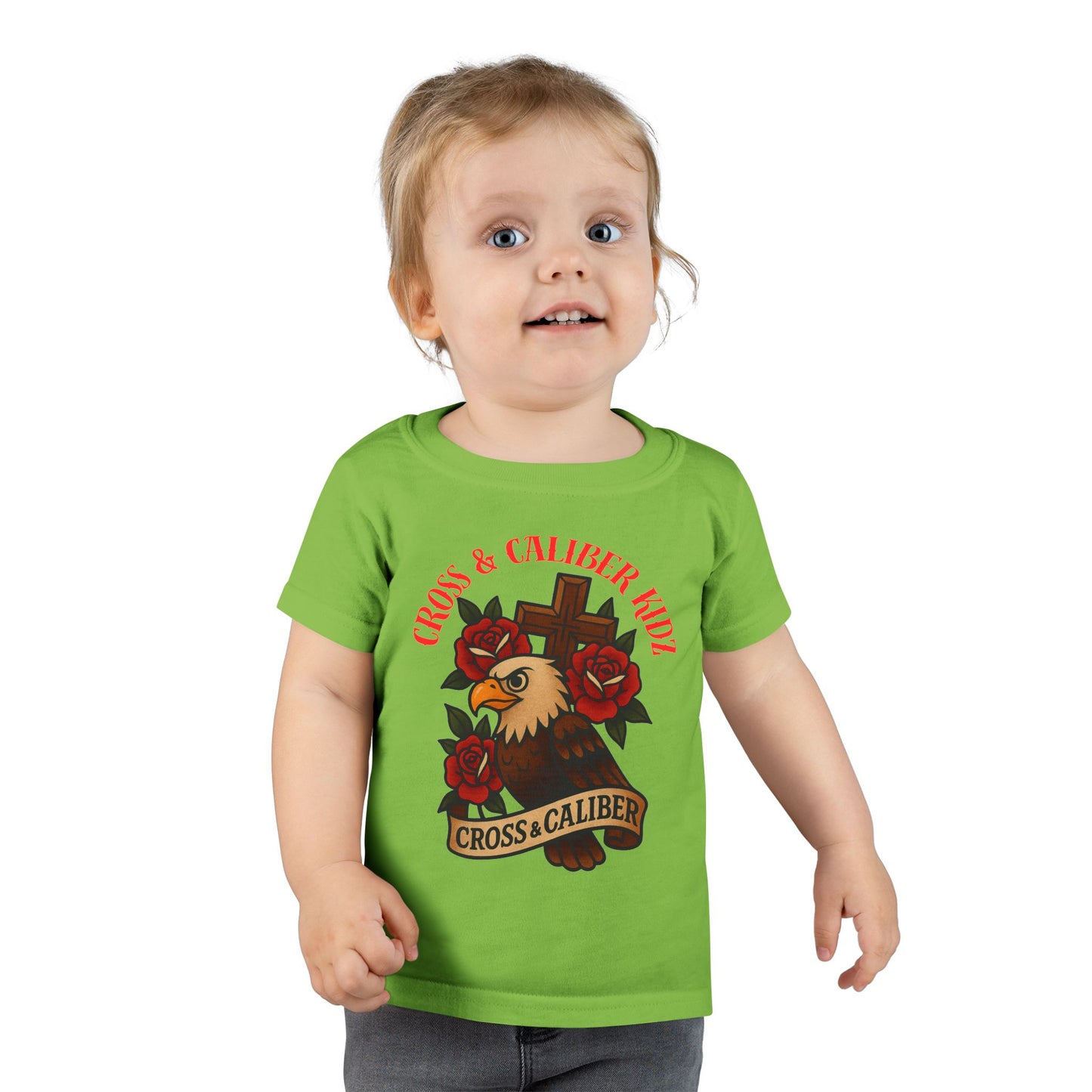Bold Eagle & Roses Toddler T-Shirt - Faith-Inspired Design