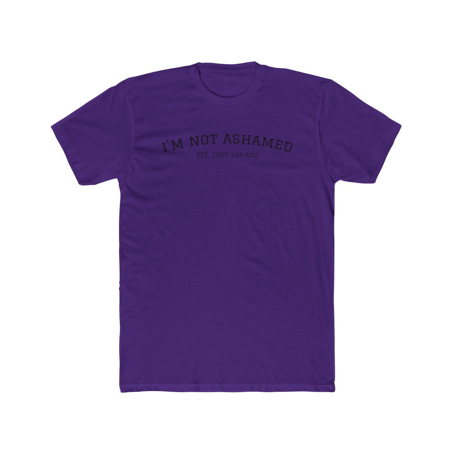 Unisex Cotton Crew Tee - "I'm Not Ashamed" with American Flag Design