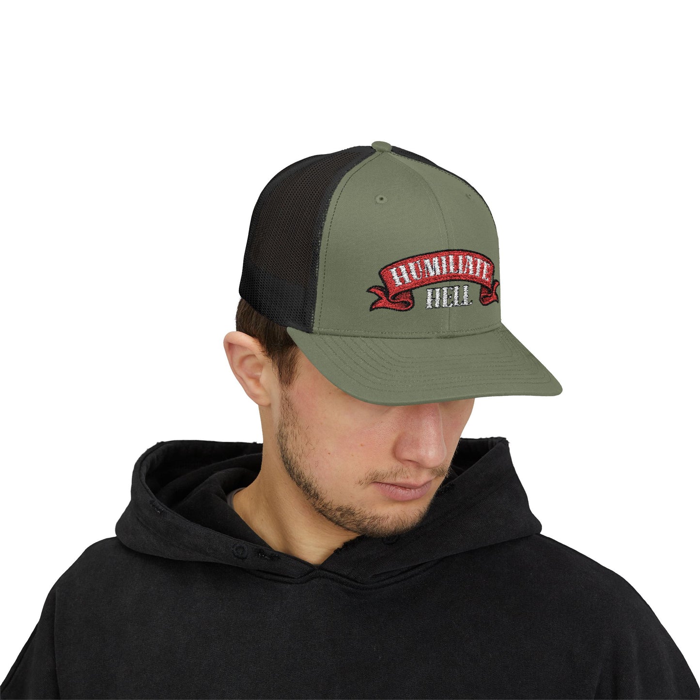 Humble Hell Snapback Trucker Cap, Adjustable Cap, Casual Headwear, Gift for Him, Everyday Style, Festival Gear