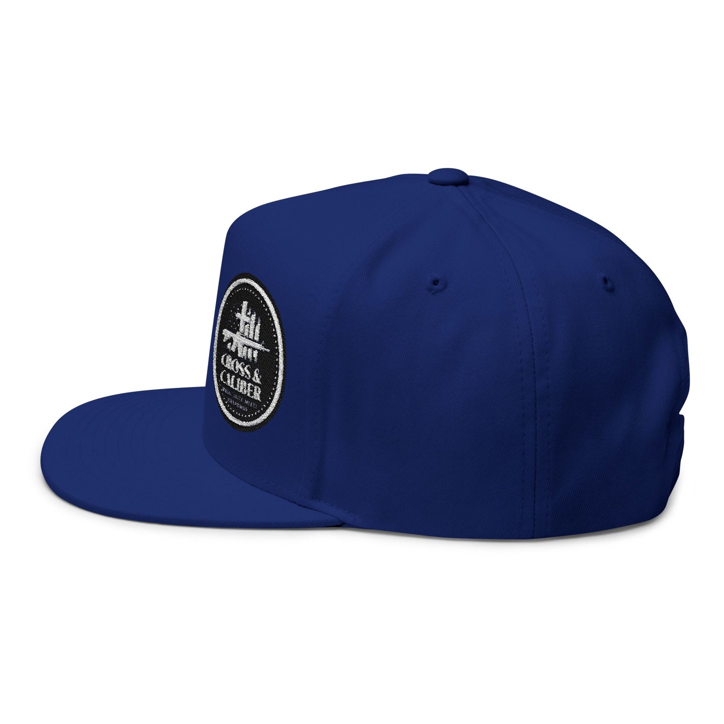 Cross & Caliber Embroidered Flat Bill Cap - Stylish Gear for Everyday Adventures