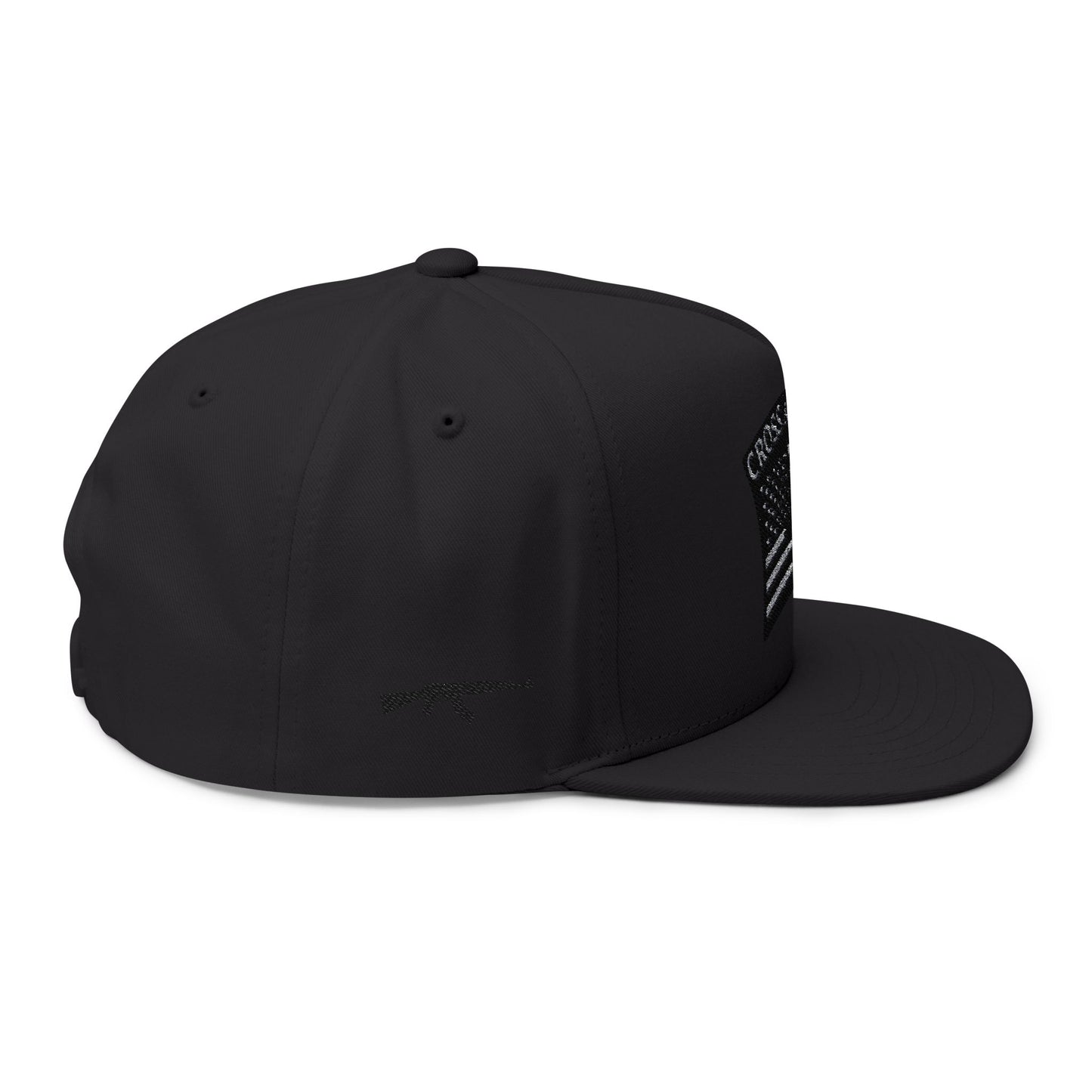 Embroidered Flat Bill Cap with American Flag Design