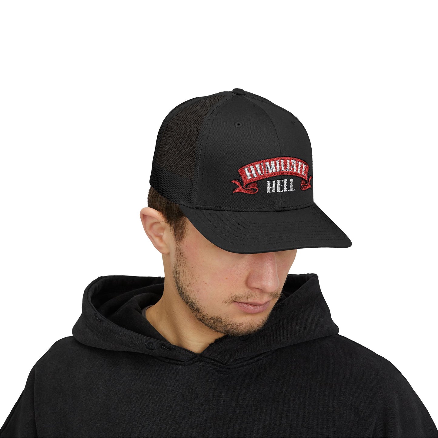 Humble Hell Snapback Trucker Cap, Adjustable Cap, Casual Headwear, Gift for Him, Everyday Style, Festival Gear