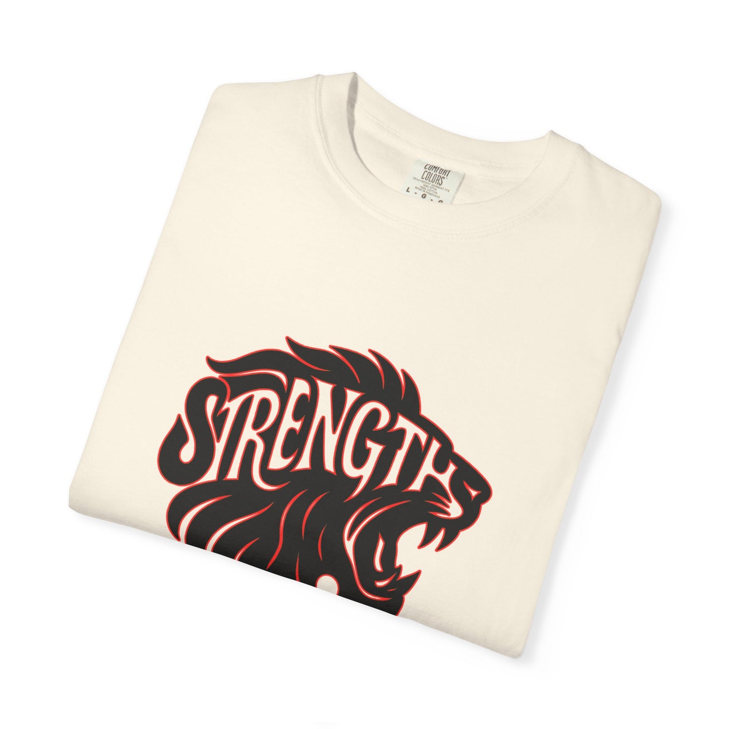Bold Strength Unisex Garment-Dyed T-shirt, Motivational Shirt, Gift for Him or Her, Fitness Apparel, Minimalist Lion Design