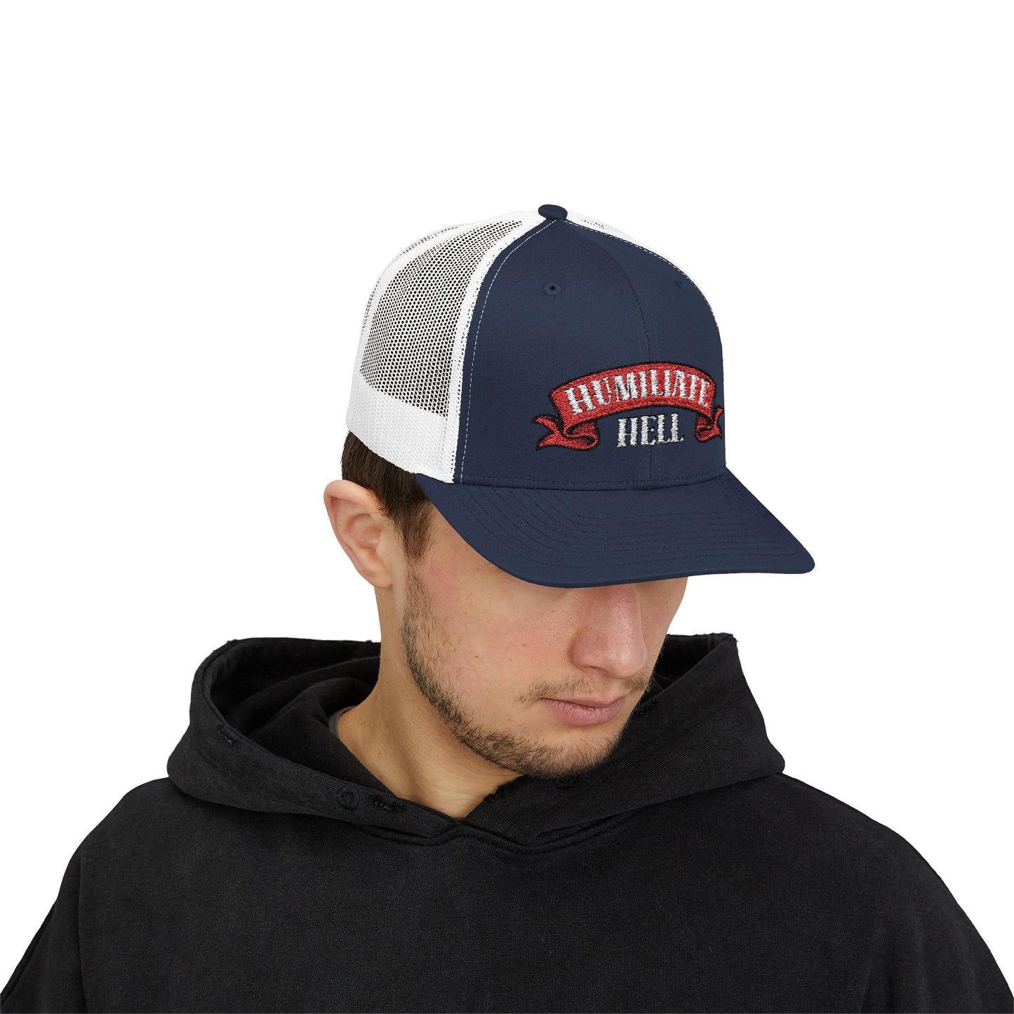 Humble Hell Snapback Trucker Cap, Adjustable Cap, Casual Headwear, Gift for Him, Everyday Style, Festival Gear