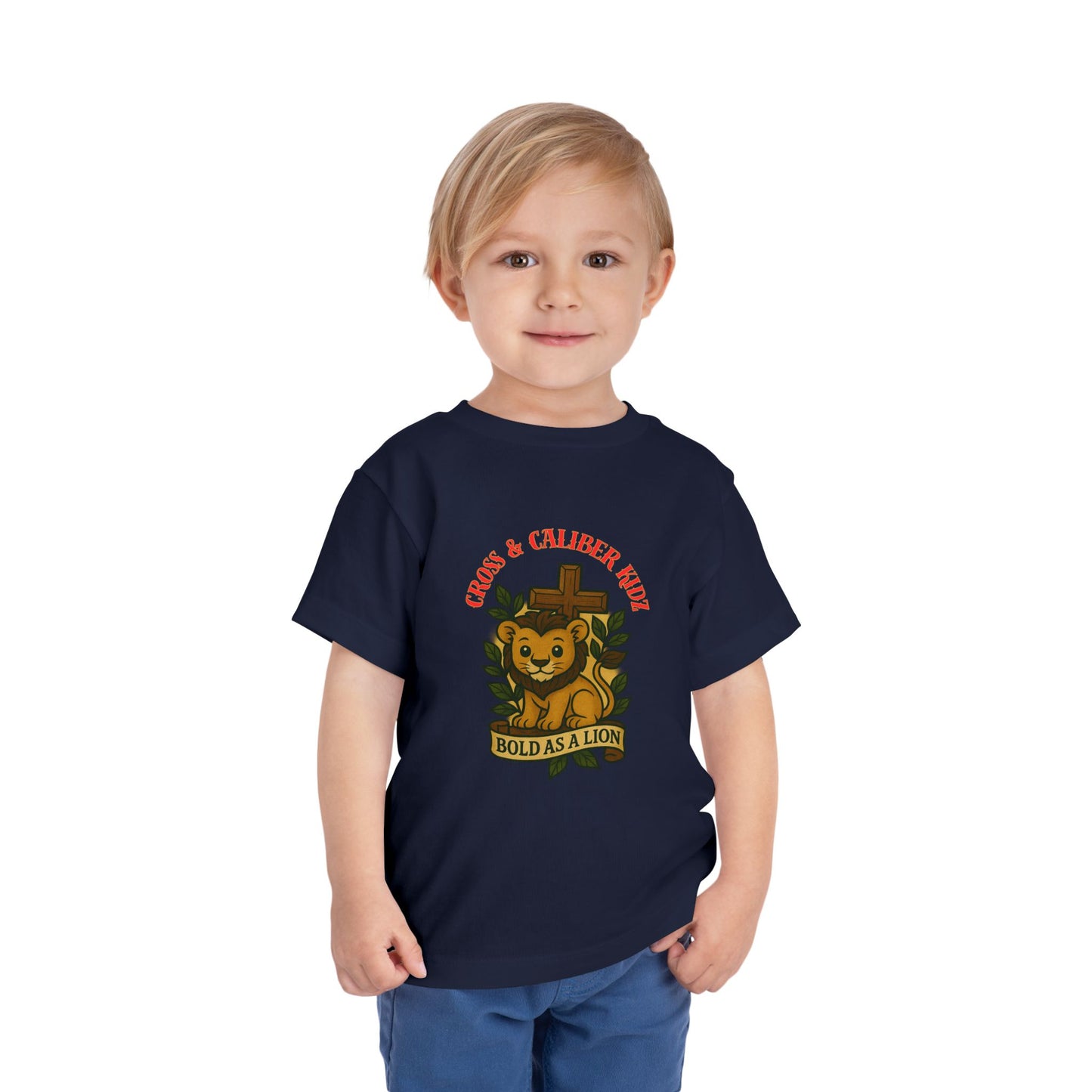 Bold as a Lion Toddler Tee - Cute Christian Graphic Shirt for Kids