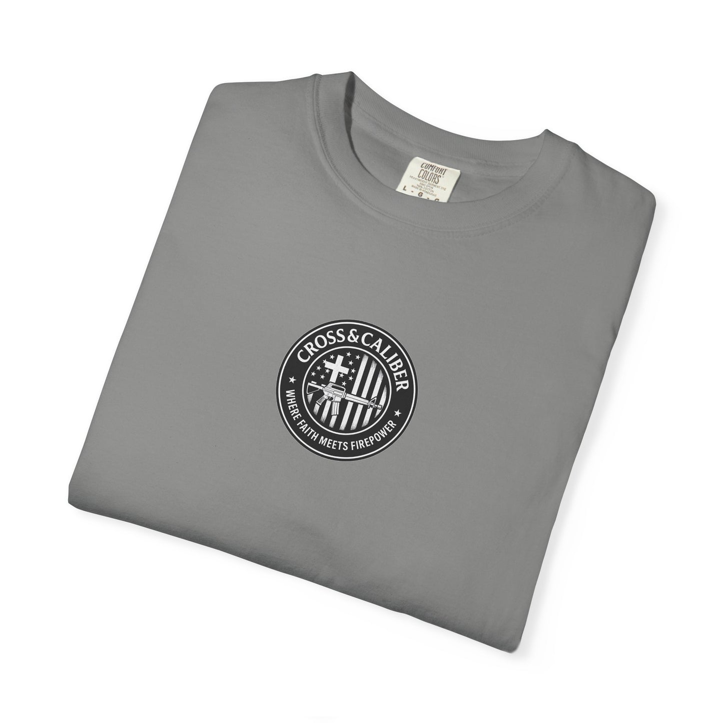 Motorcycle Enthusiast T-Shirt - Cross & Caliber Design with Inspirational Quote