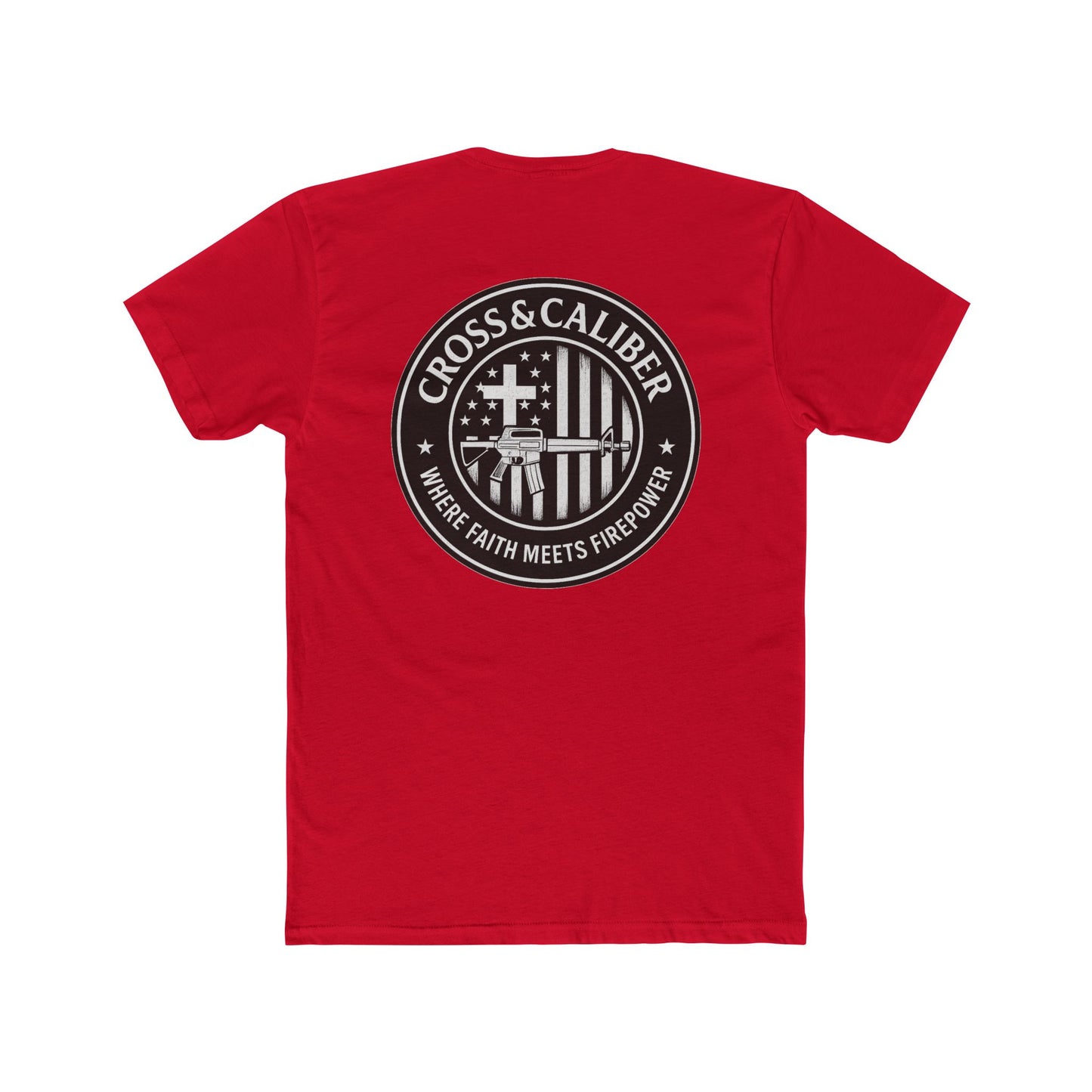 Faith Meets Firepower Tee - Unisex Cotton Crew