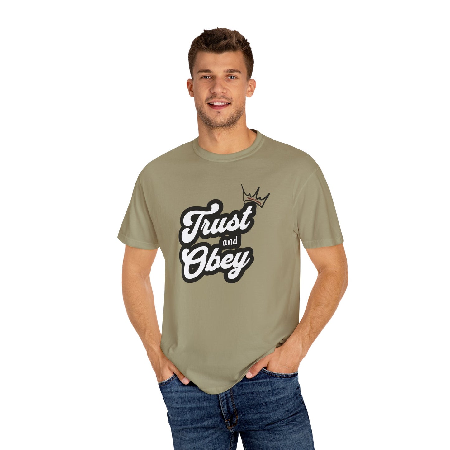 Unisex Vintage-Inspired Graphic T-Shirt - Trust and Obey, Casual Wear, Street Style, Gift for Him/Her, Unique Graphic Tee