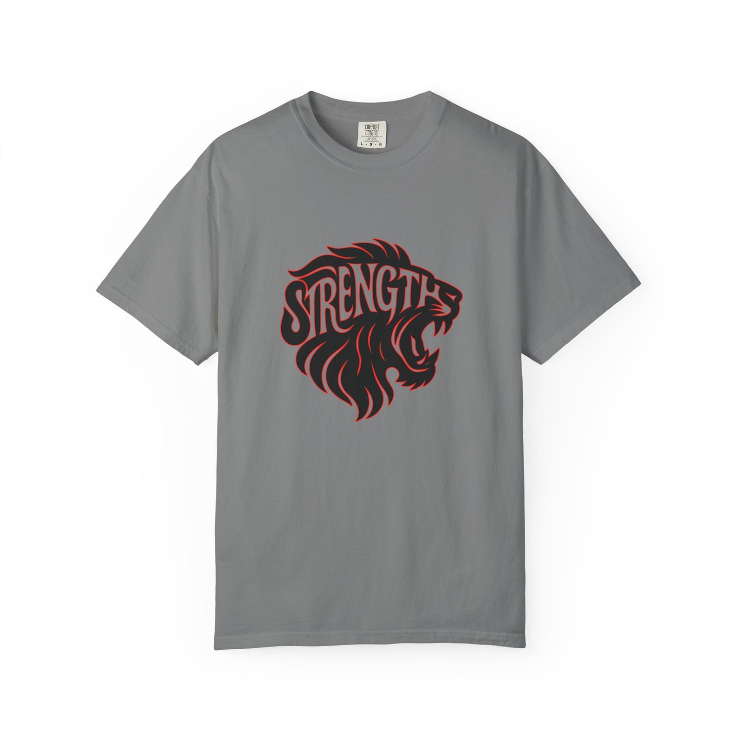 Bold Strength Unisex Garment-Dyed T-shirt, Motivational Shirt, Gift for Him or Her, Fitness Apparel, Minimalist Lion Design