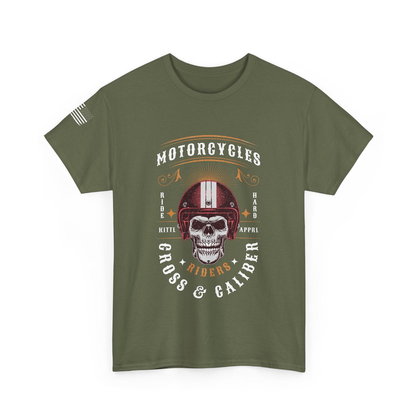 Motorcycle Skull Tee, Unisex Heavy Cotton Tee, Biker Apparel, Halloween Costume, Gift for Riders, Motorcycle Enthusiasts, Casual Wear