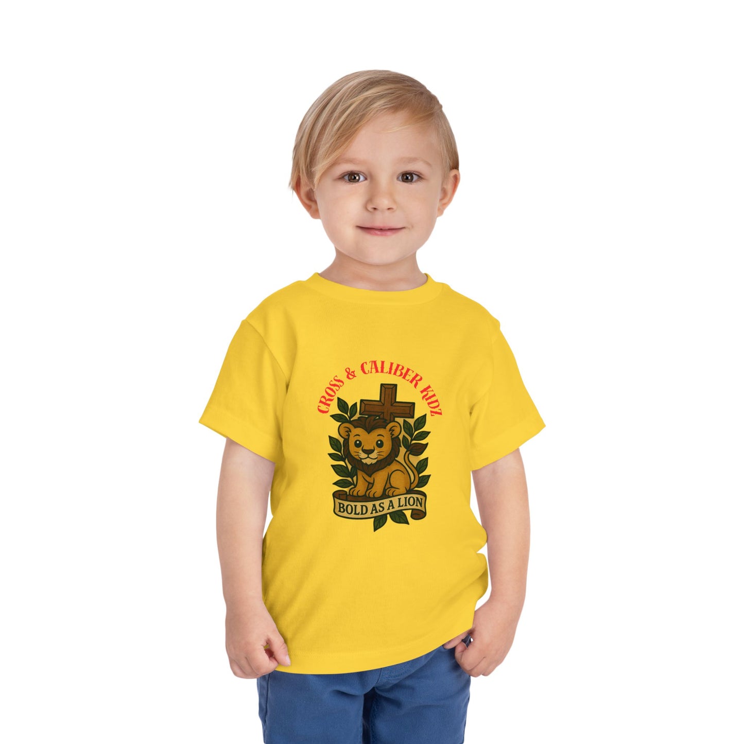 Bold as a Lion Toddler Tee - Cute Christian Graphic Shirt for Kids