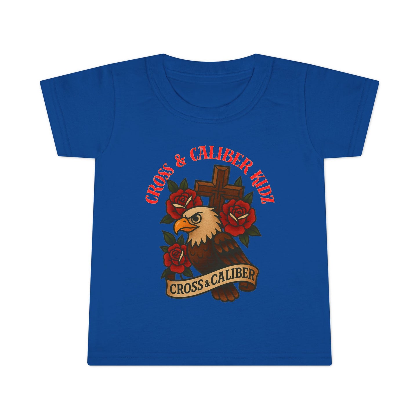 Bold Eagle & Roses Toddler T-Shirt - Faith-Inspired Design