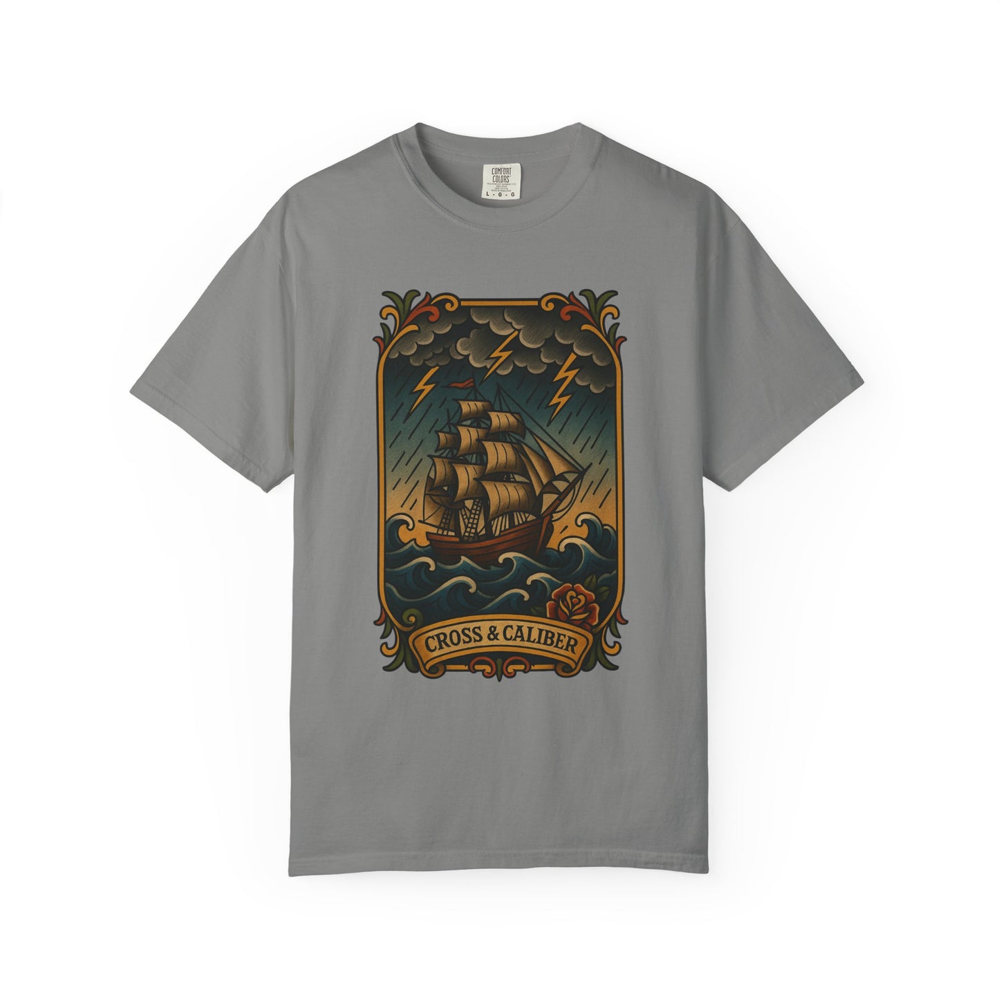 Nautical Tattoo T-Shirt - Cross & Caliber Design