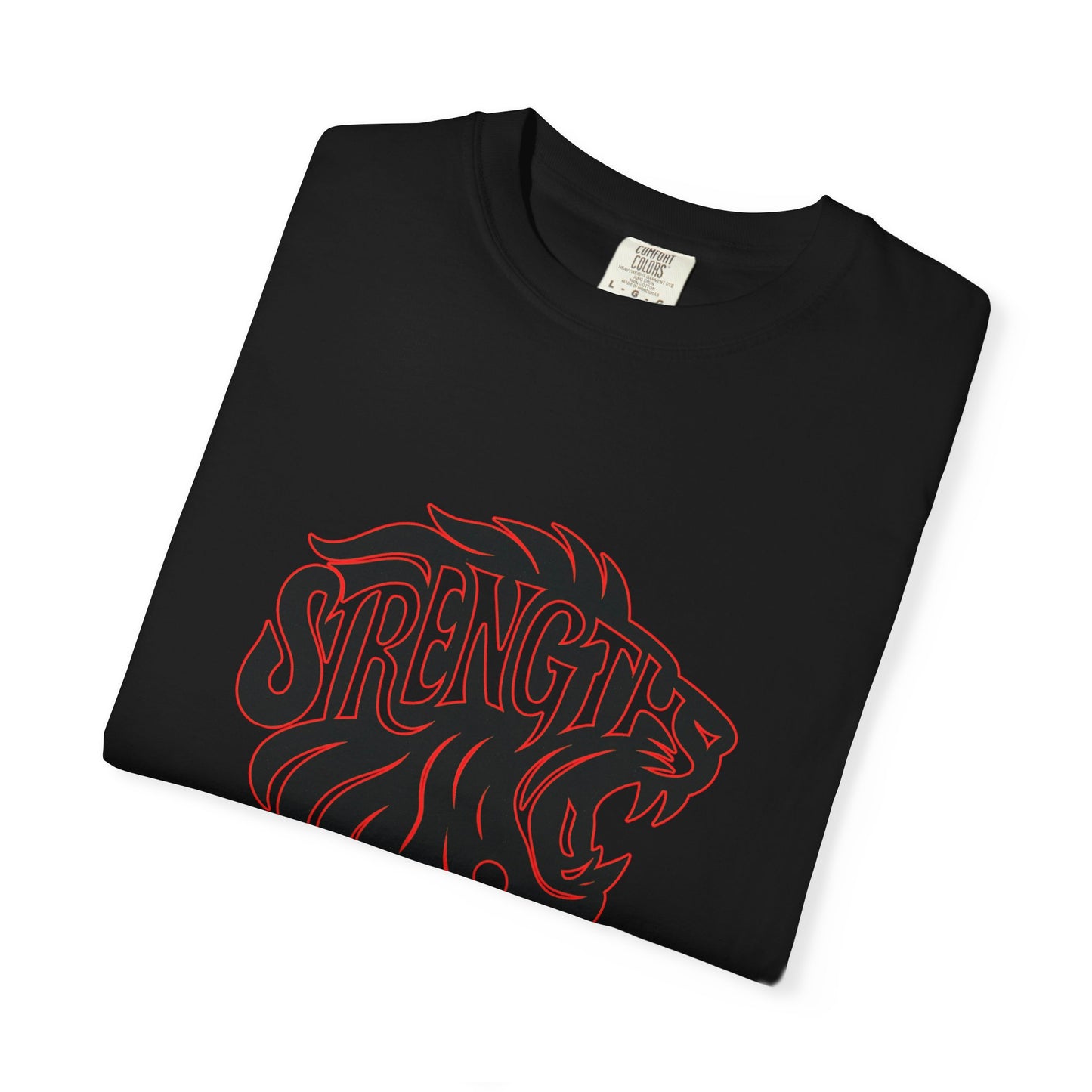 Bold Strength Unisex Garment-Dyed T-shirt, Motivational Shirt, Gift for Him or Her, Fitness Apparel, Minimalist Lion Design