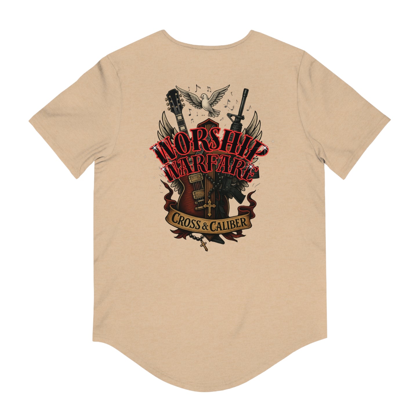 Men's Jersey Curved Hem Tee - Rocker Vibe, Perfect for Music Lovers, Casual Outings, Concerts, Gift for Him, Worship Style