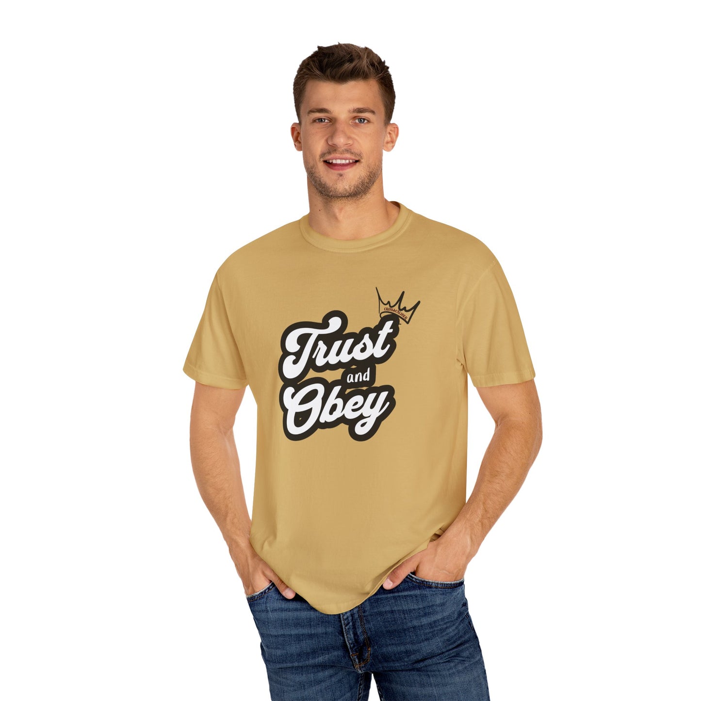 Unisex Vintage-Inspired Graphic T-Shirt - Trust and Obey, Casual Wear, Street Style, Gift for Him/Her, Unique Graphic Tee