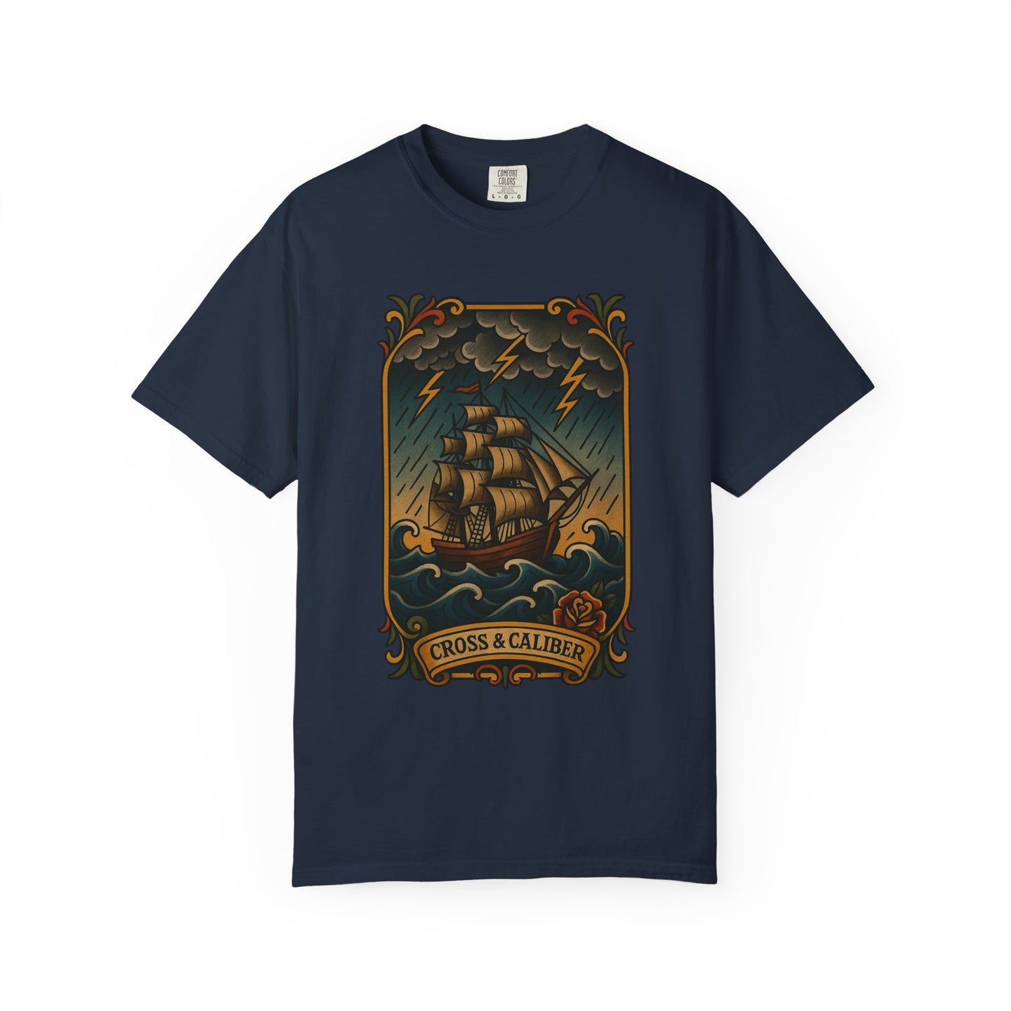 Nautical Tattoo T-Shirt - Cross & Caliber Design