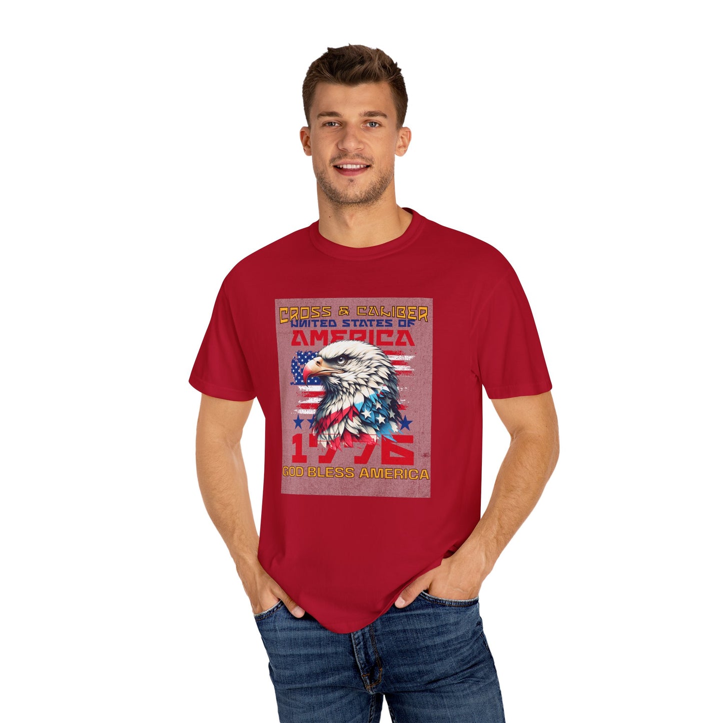 Patriotic Eagle T-Shirt, God Bless America Tee, Unisex Graphic Shirt, 4th of July Apparel, American Flag Clothing