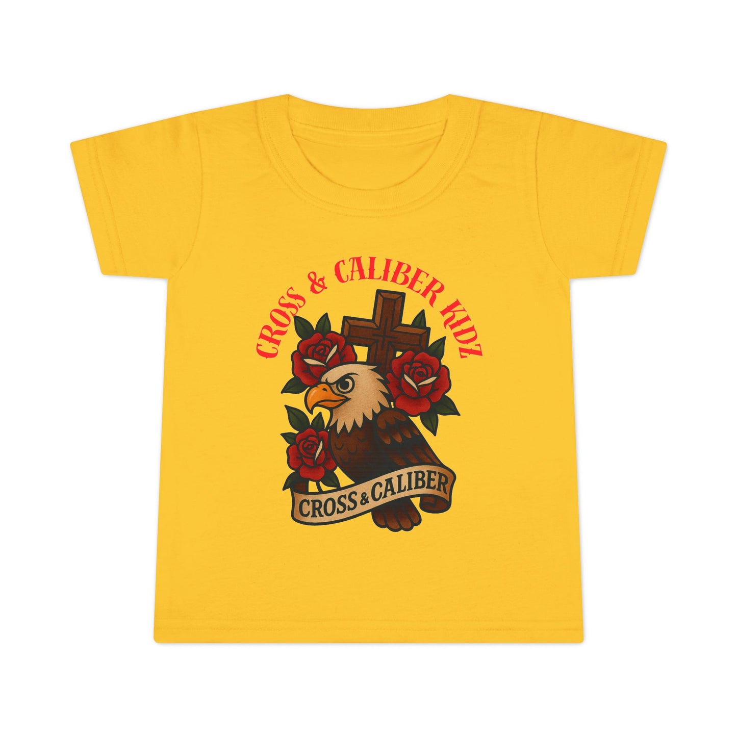Bold Eagle & Roses Toddler T-Shirt - Faith-Inspired Design