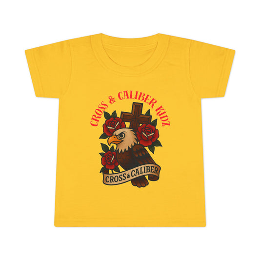 Bold Eagle & Roses Toddler T-Shirt - Faith-Inspired Design