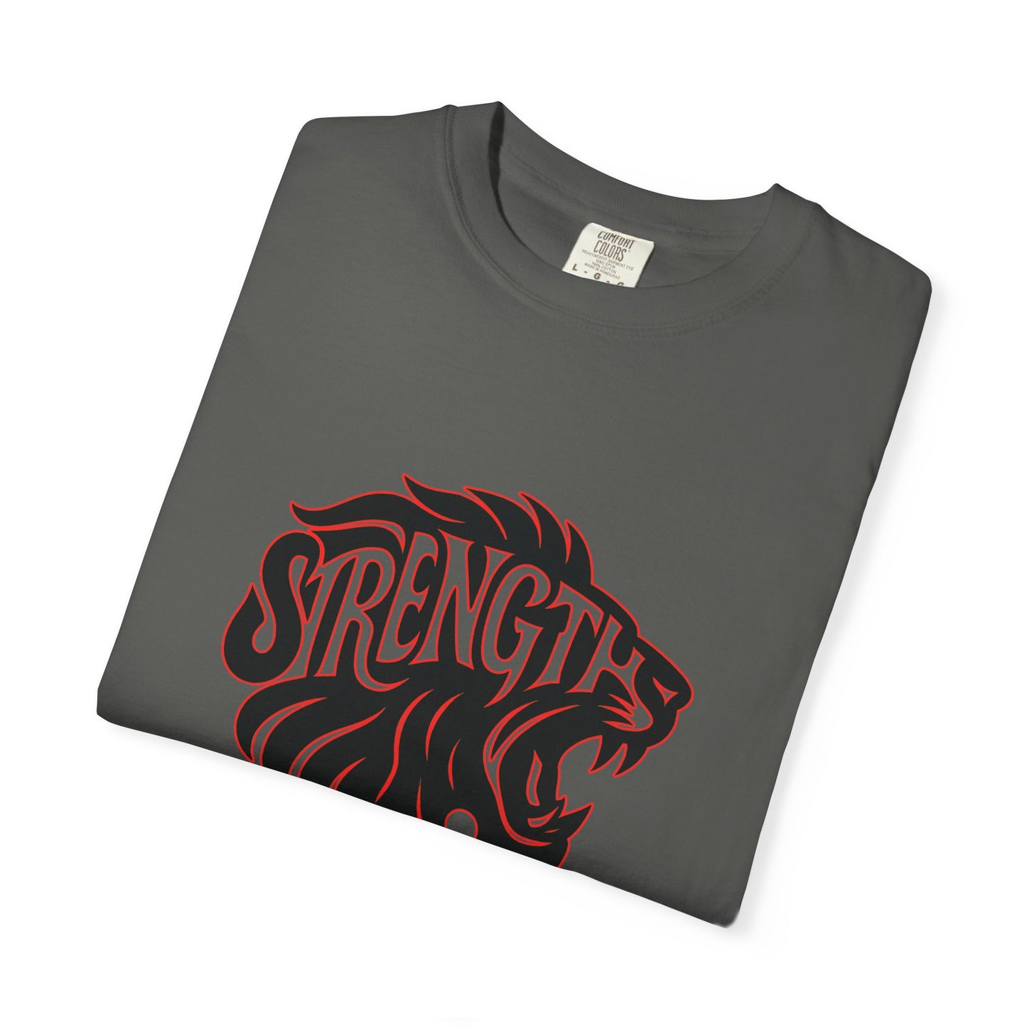 Bold Strength Unisex Garment-Dyed T-shirt, Motivational Shirt, Gift for Him or Her, Fitness Apparel, Minimalist Lion Design